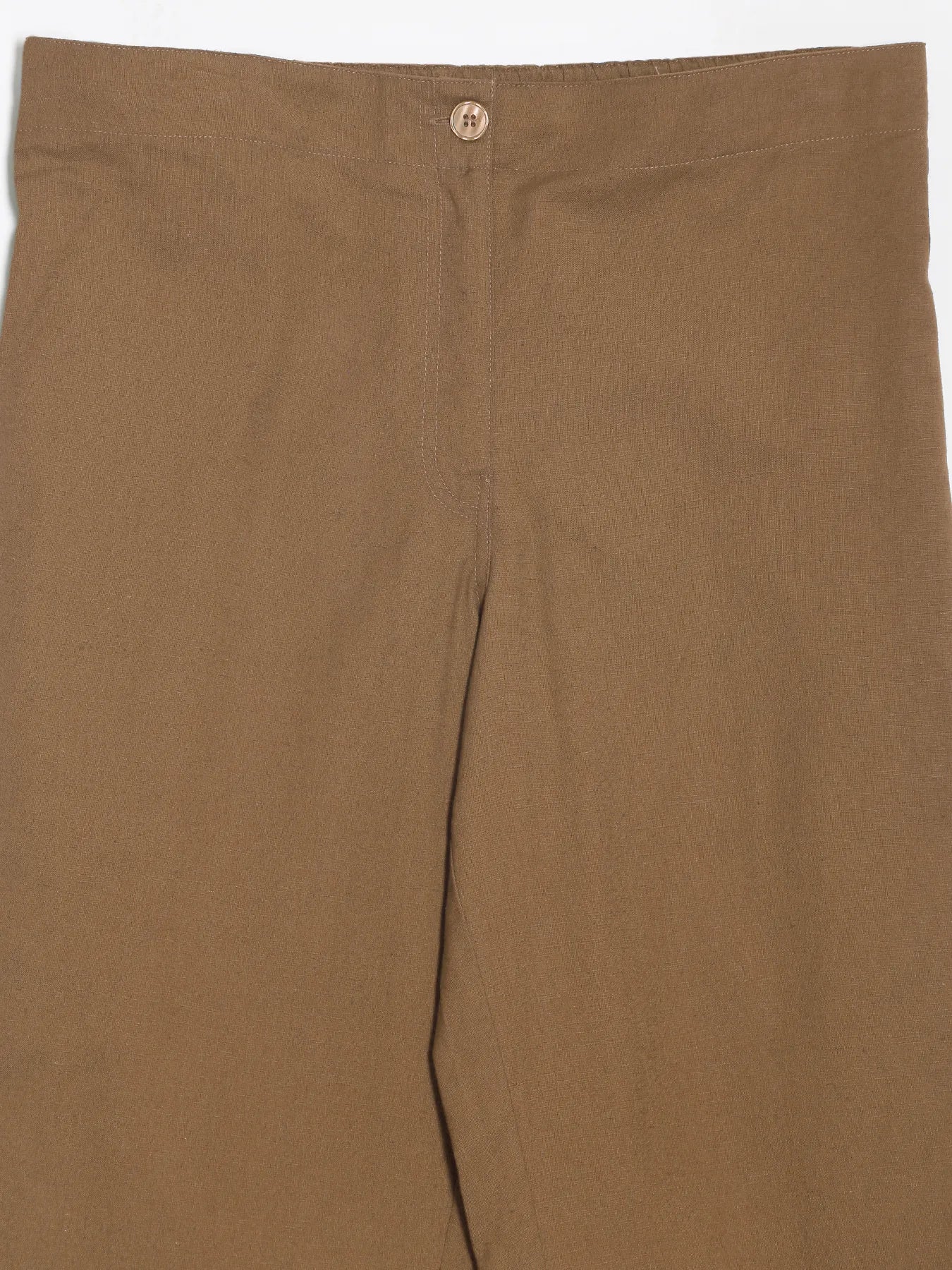 Women Coffee Brown Airy Linen Straight Pants