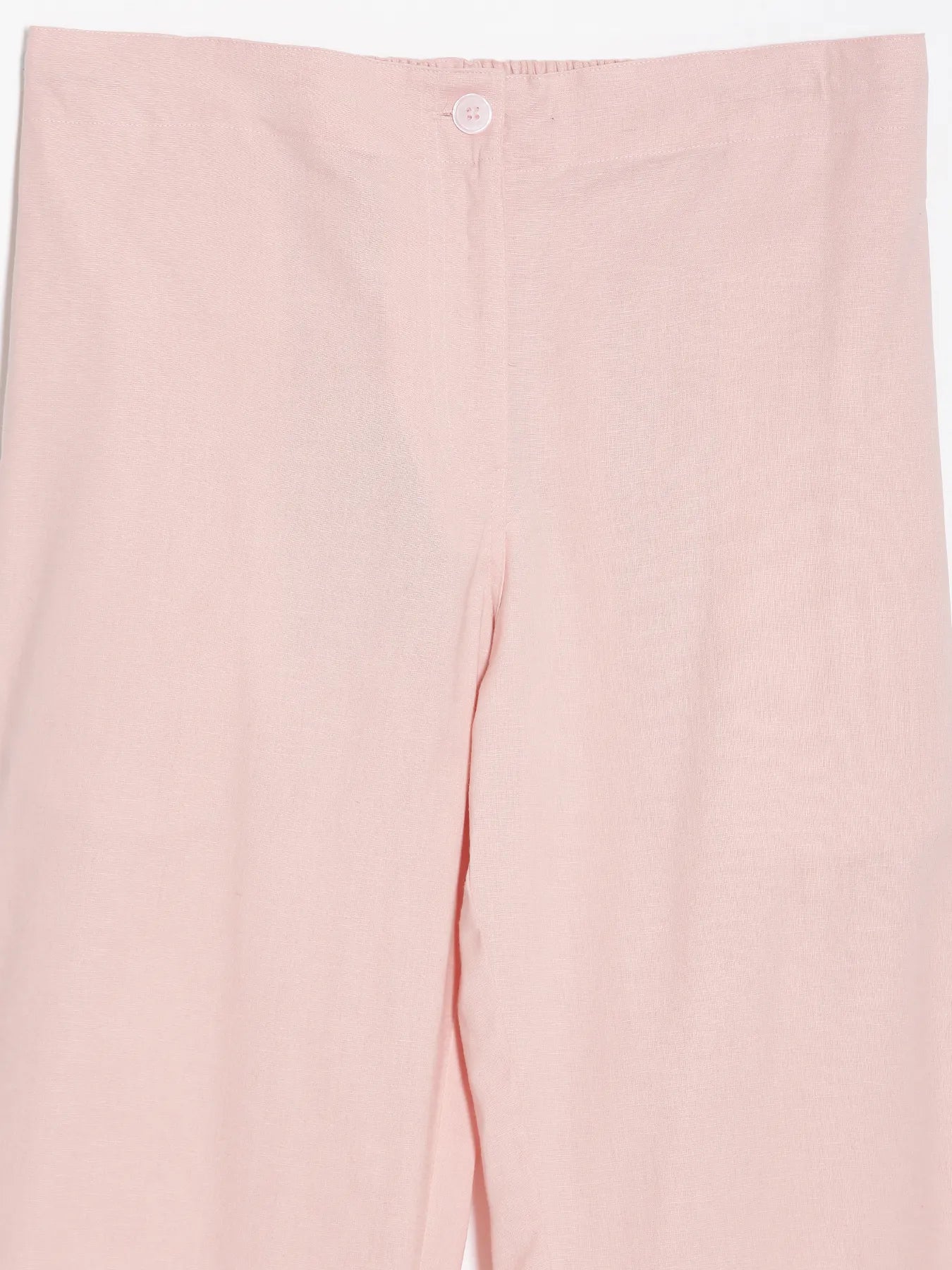 Women Salmon Pink Airy Linen Straight Pant