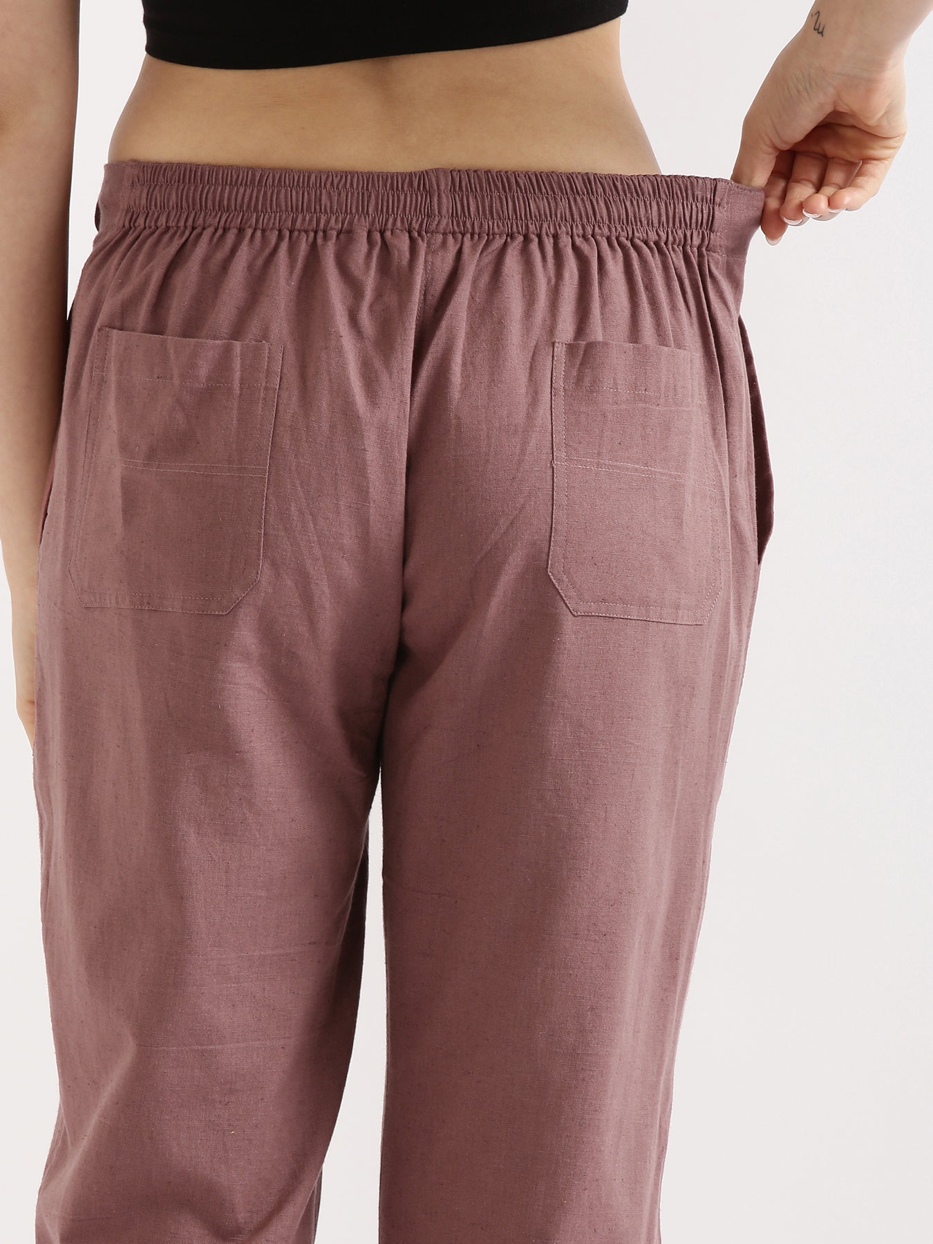 Rose Taupe Airy Linen Pants
