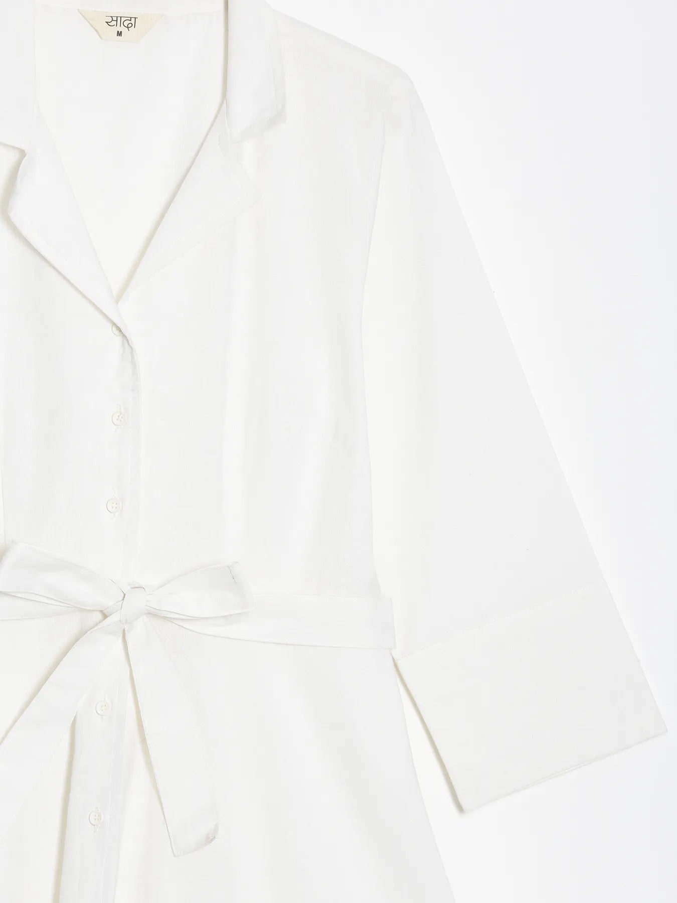 Women White Airy Linen Flared Dress