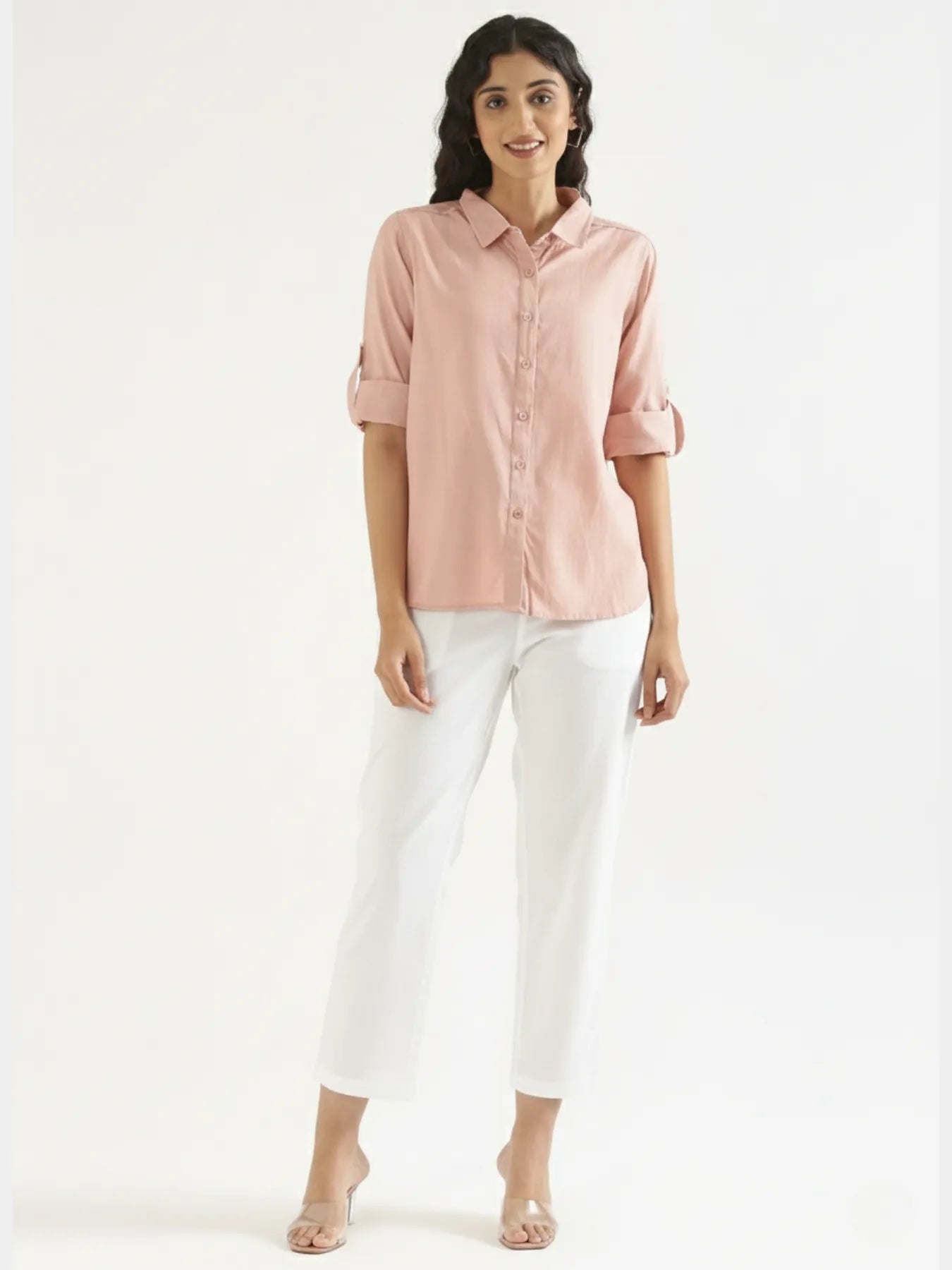 Women White Airy Linen Straight Pant