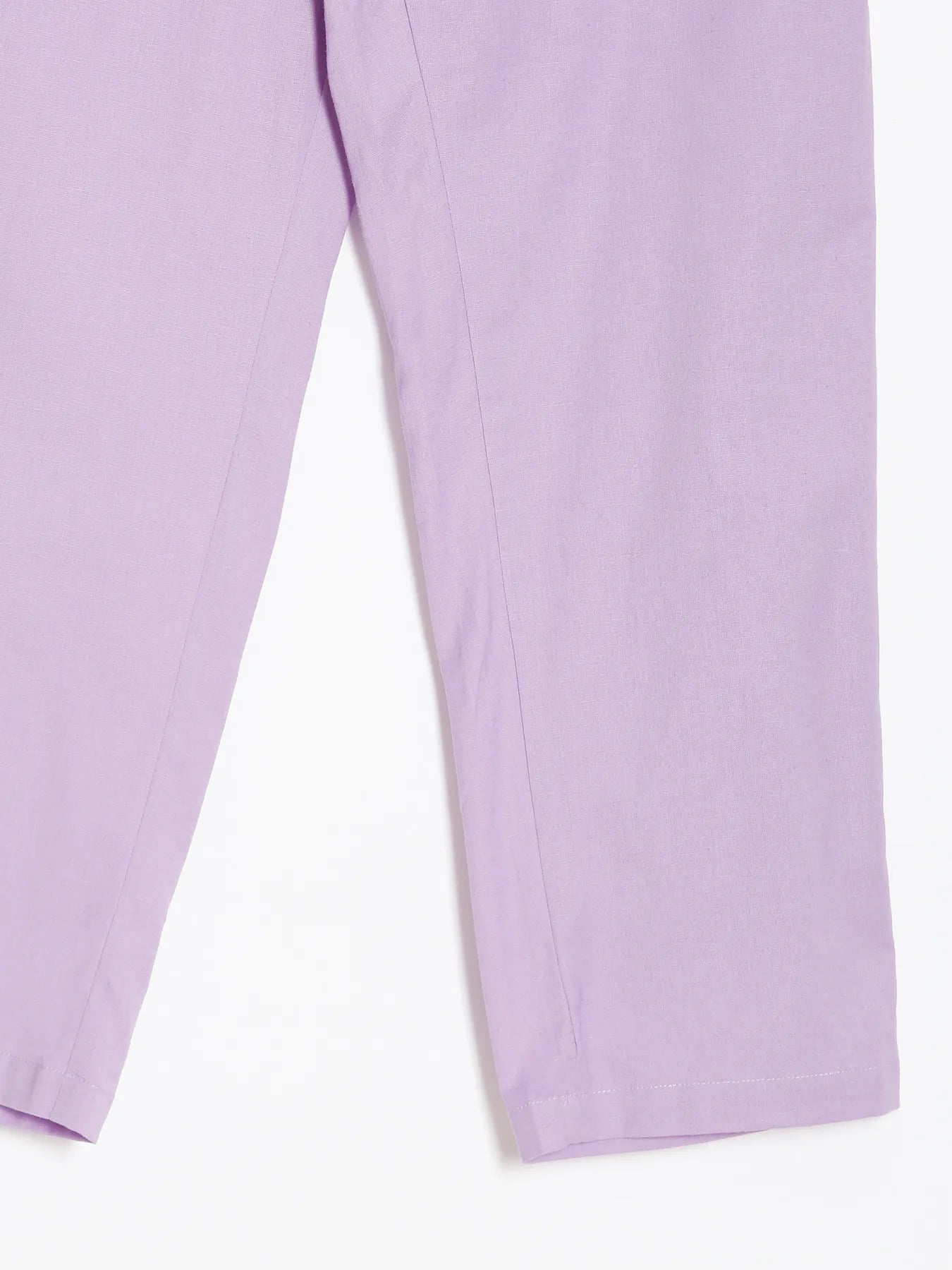 Women Lilac Airy Linen Straight Pant