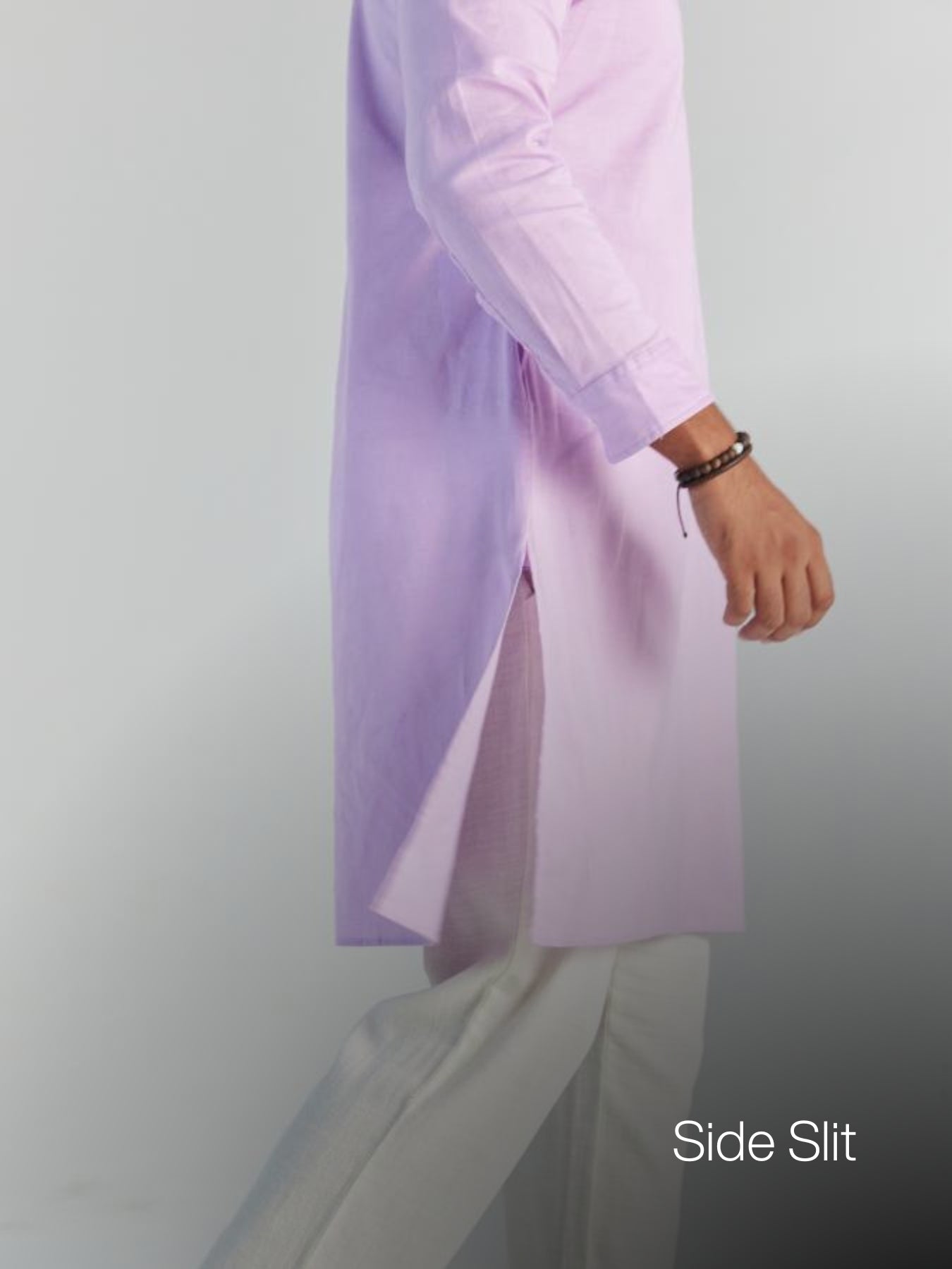 Men Lilac Airy Linen Long Kurta