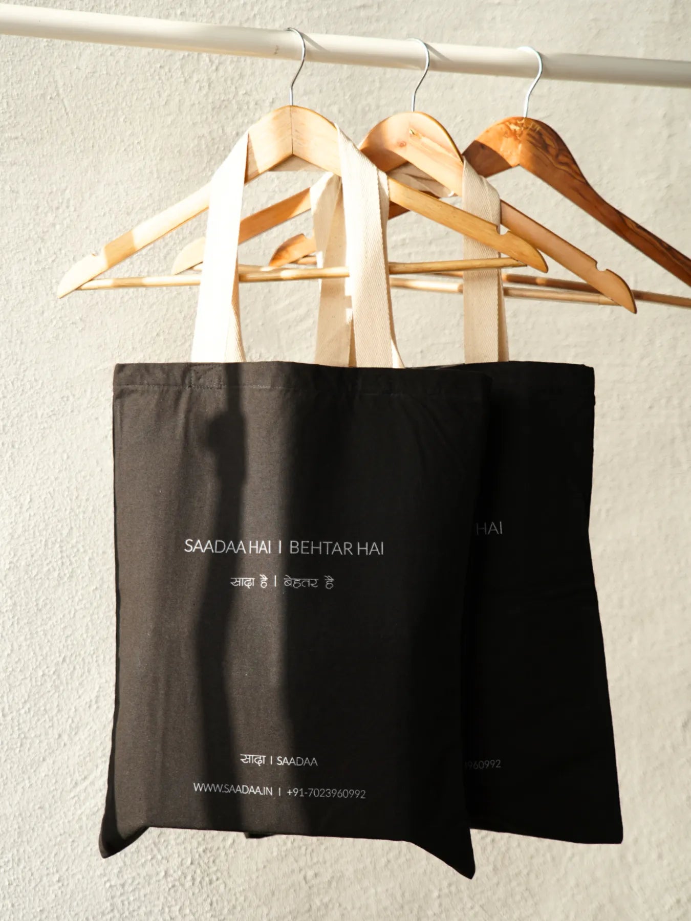 Black Cotton Tote Bag
