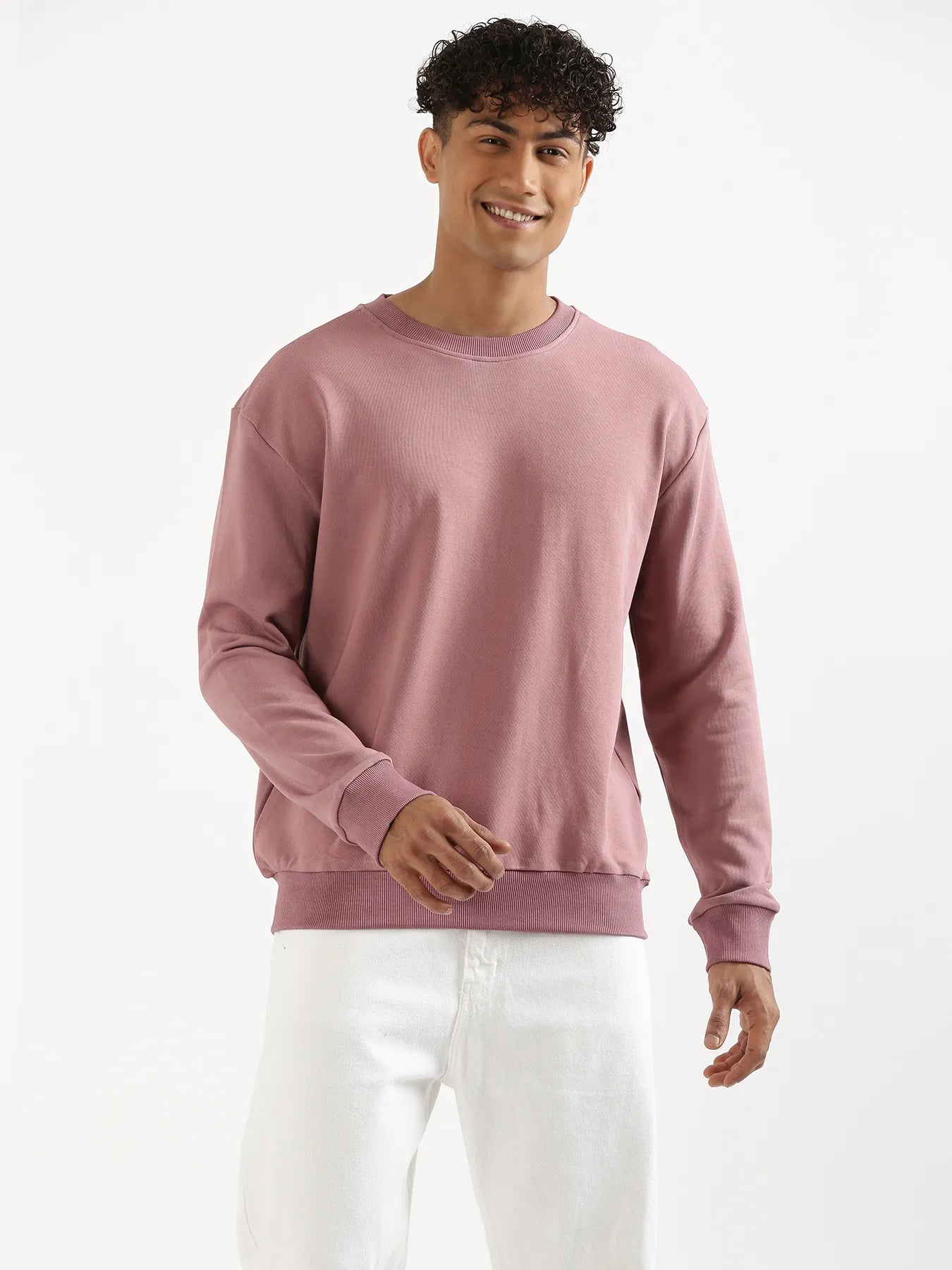 Unisex Rose Taupe Round Neck Sweatshirt