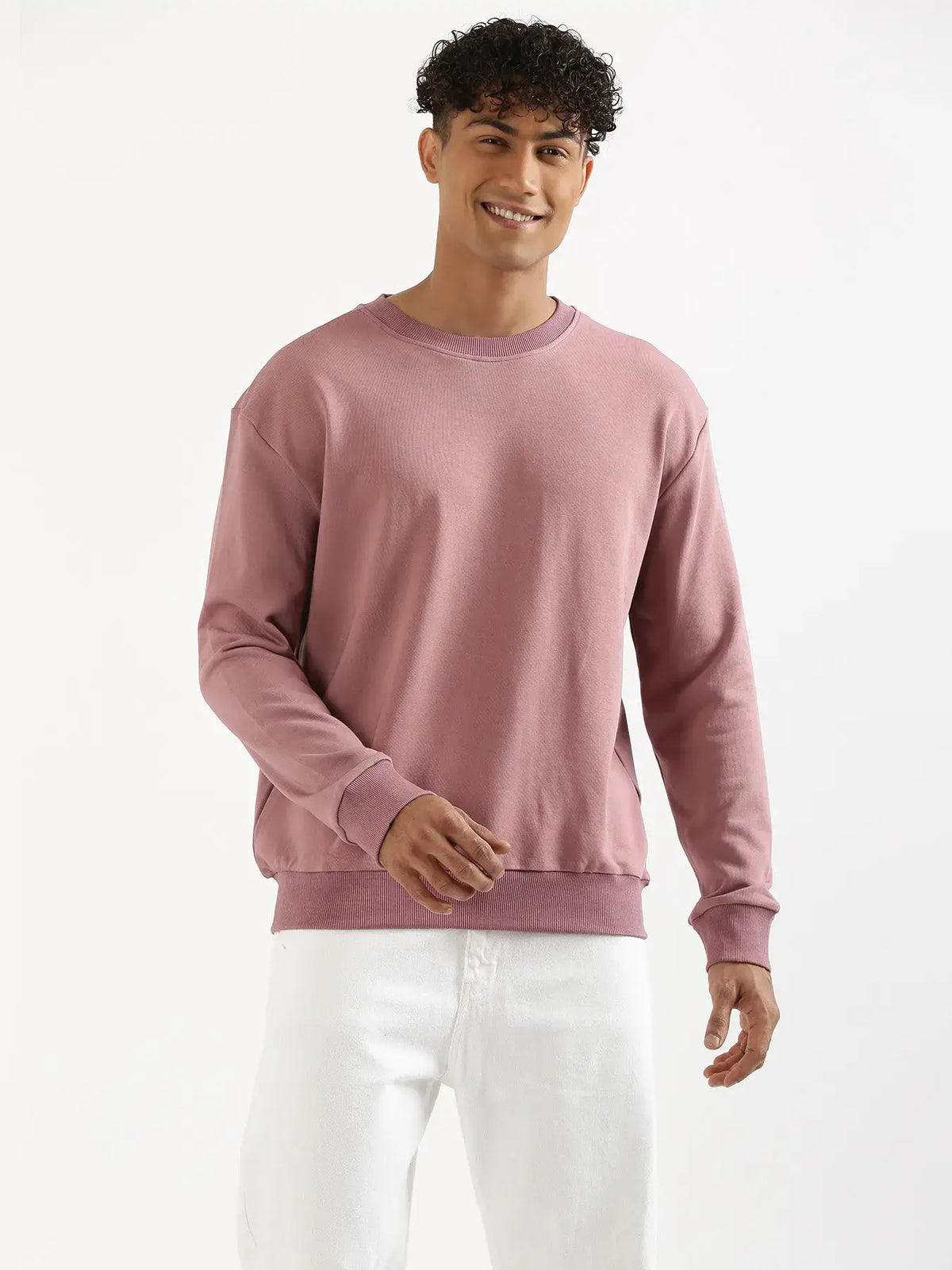 Unisex Rose Taupe Round Neck Sweatshirt