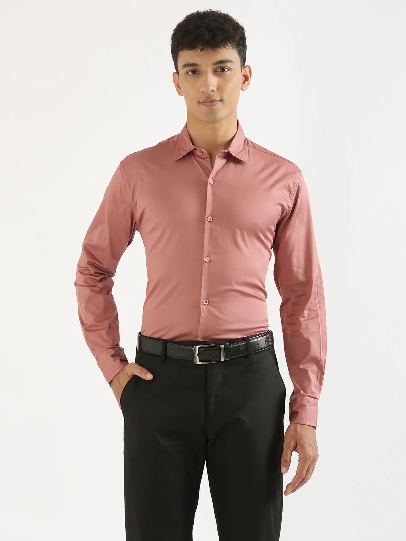 Men Rose Taupe Formal Shirt