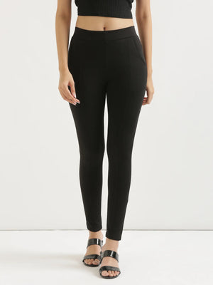 Women Black 4-Way Stretchable Pants