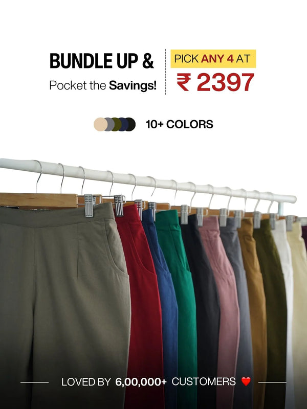 Pick Any 4 Women Cotton Pant