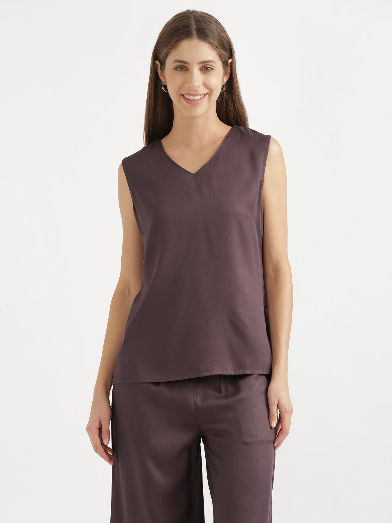 Brinjal Viscose Coord Set