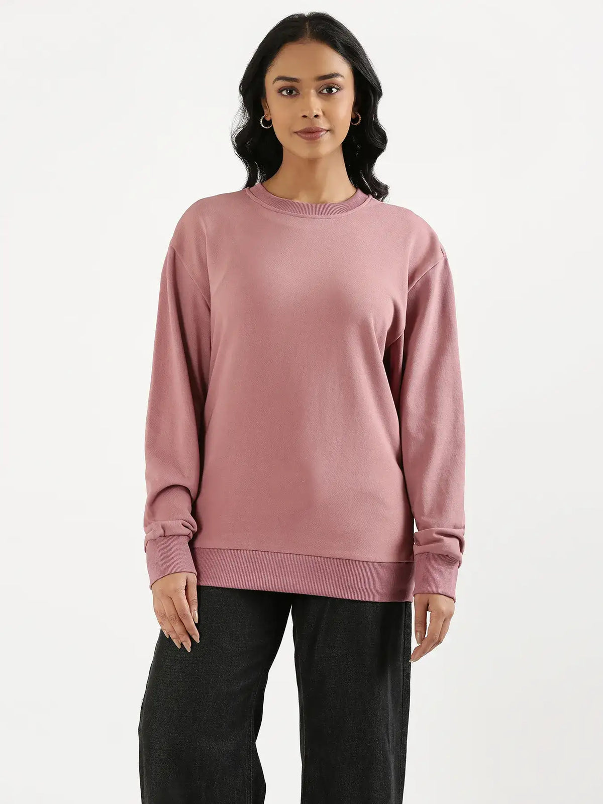 Unisex Rose Taupe Round Neck Sweatshirt
