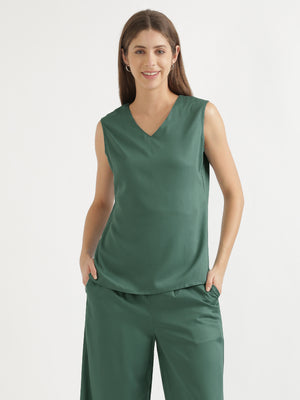 Women Jade V-Neck Sleeveless Top