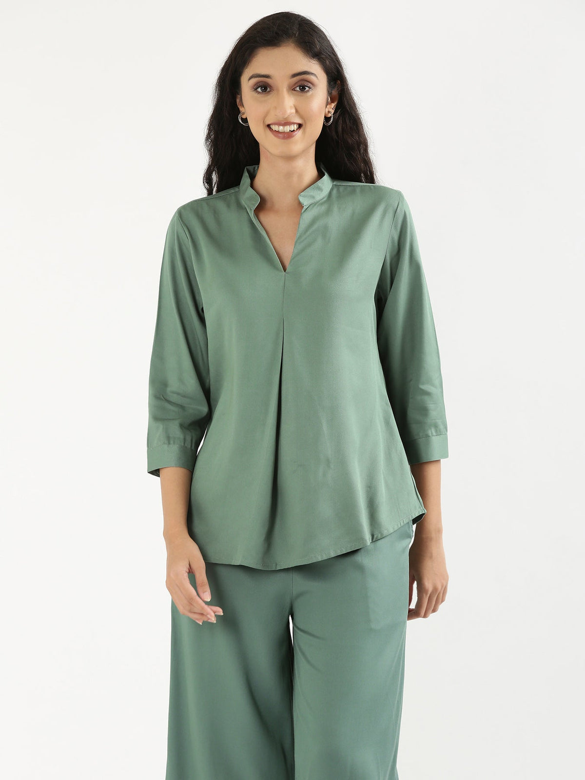 Pick Any 3 Women Viscose Pleated Top - Jade