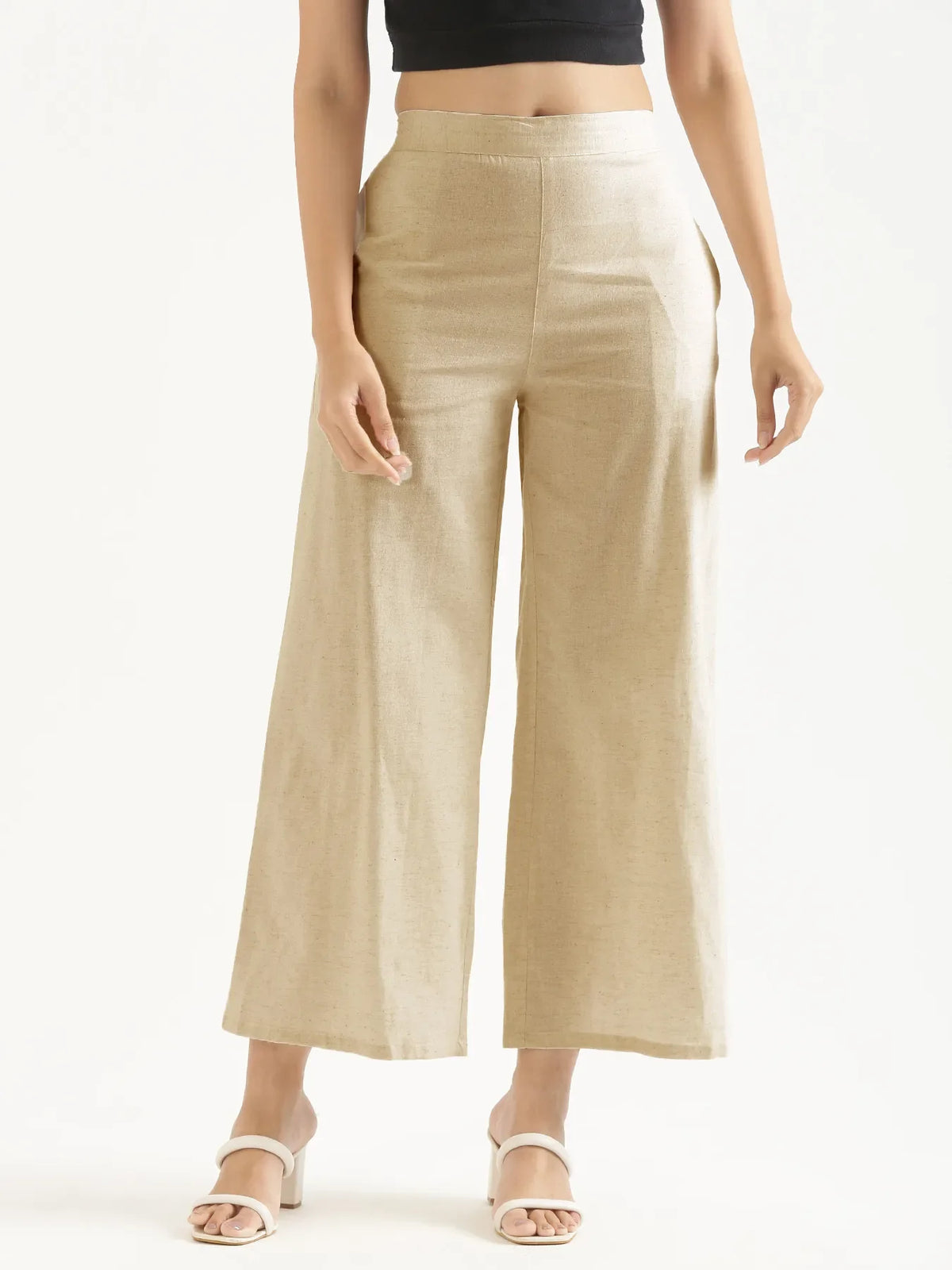 Pick Any 3 Women Airy Linen Wide Leg Pant - Fawn