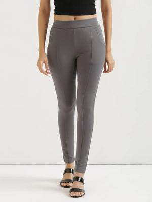 Women Cement Grey 4-Way Stretchable Pants