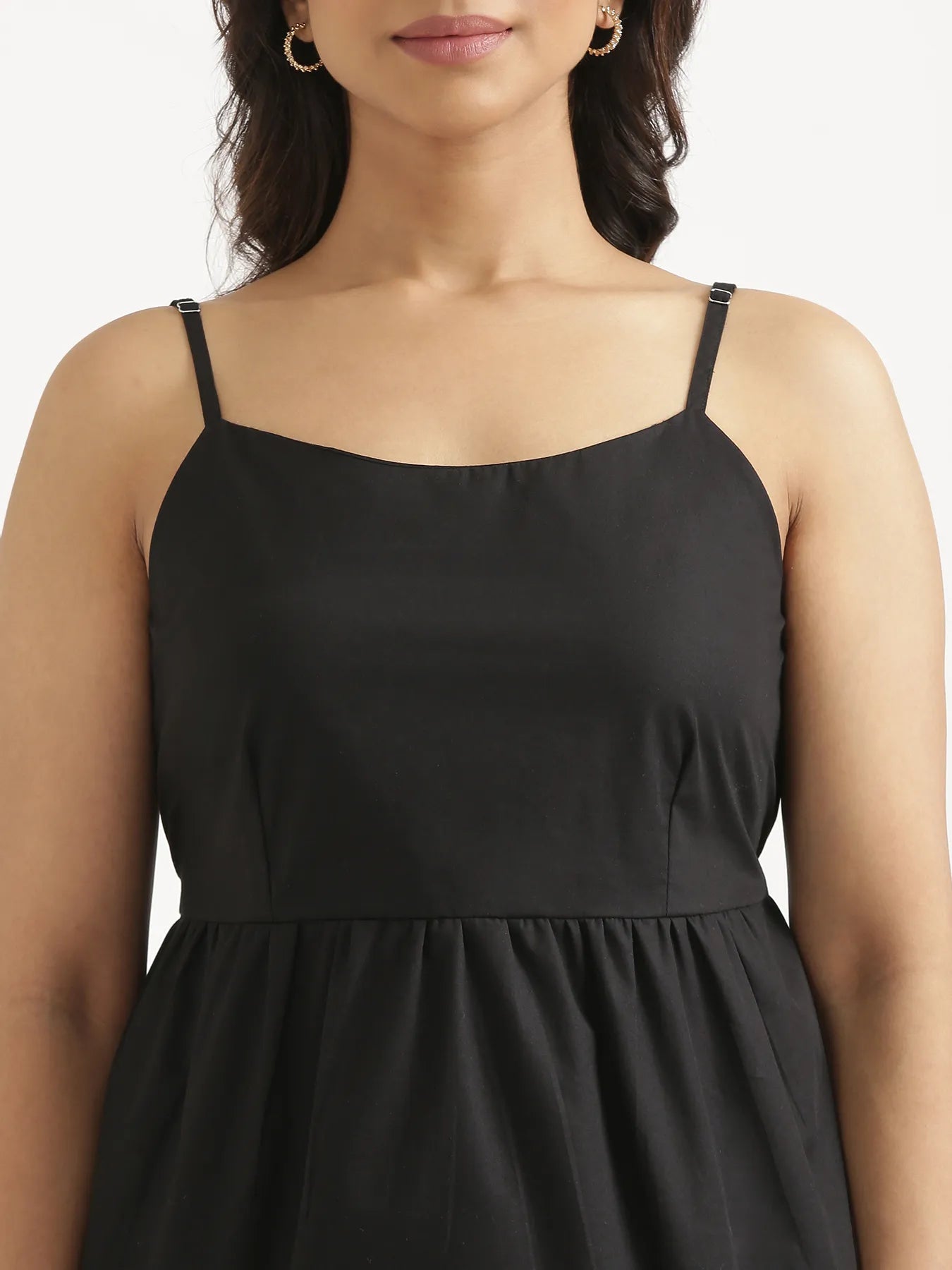 Women Black Better Cotton Peplum Top