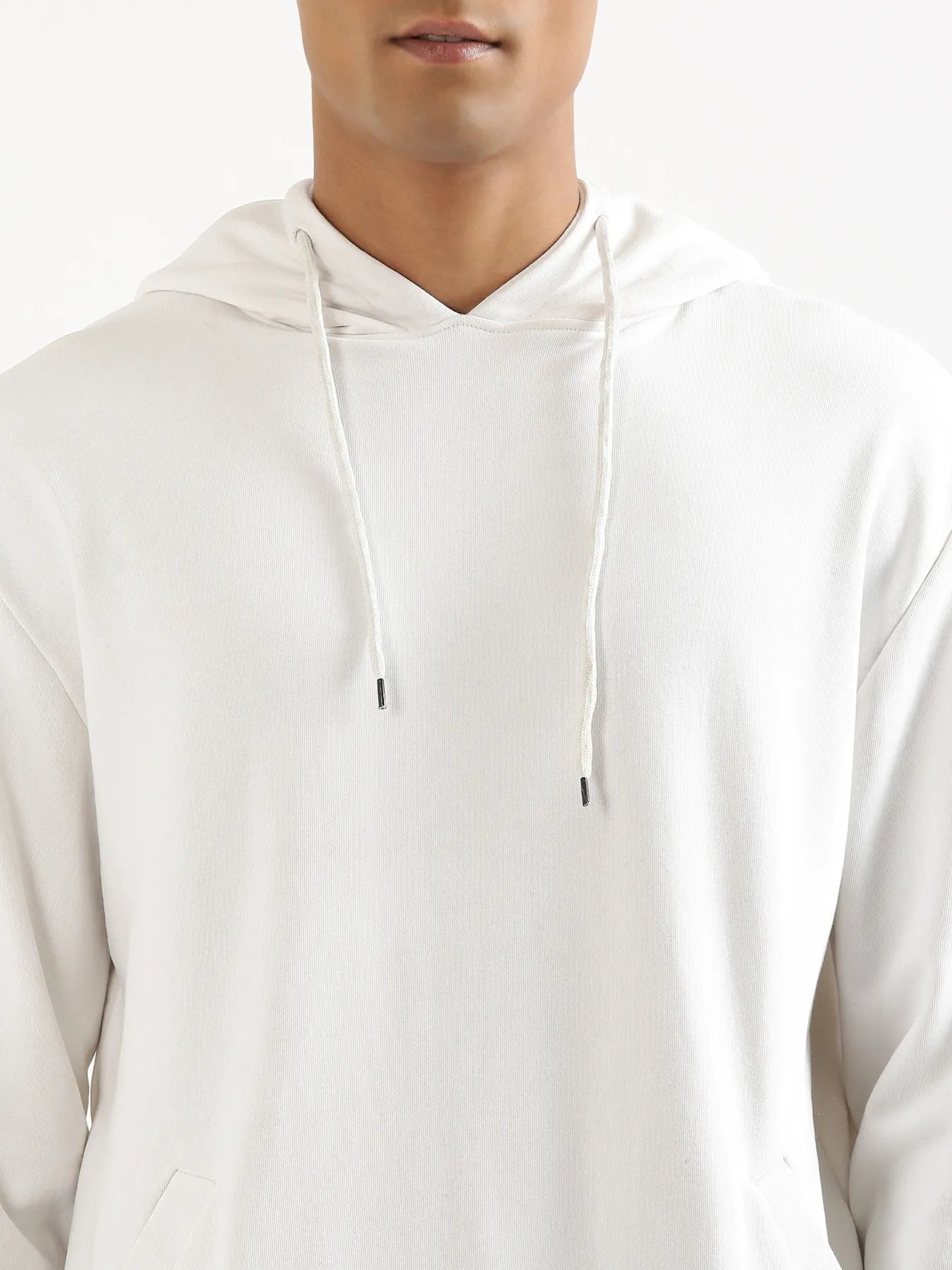 Unisex White Pullover Fleece Hoodie