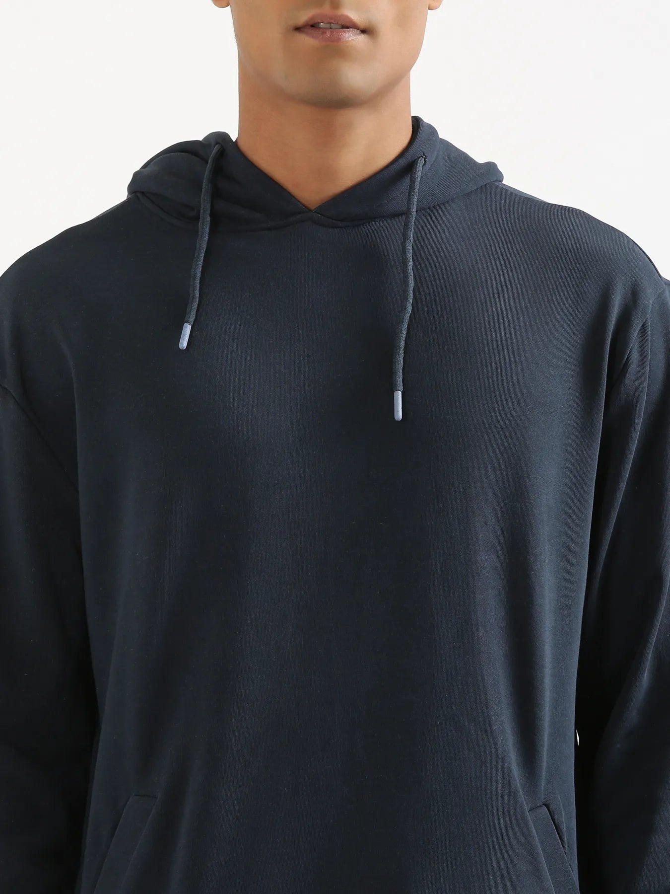Unisex Navy Blue Pullover Fleece Hoodie