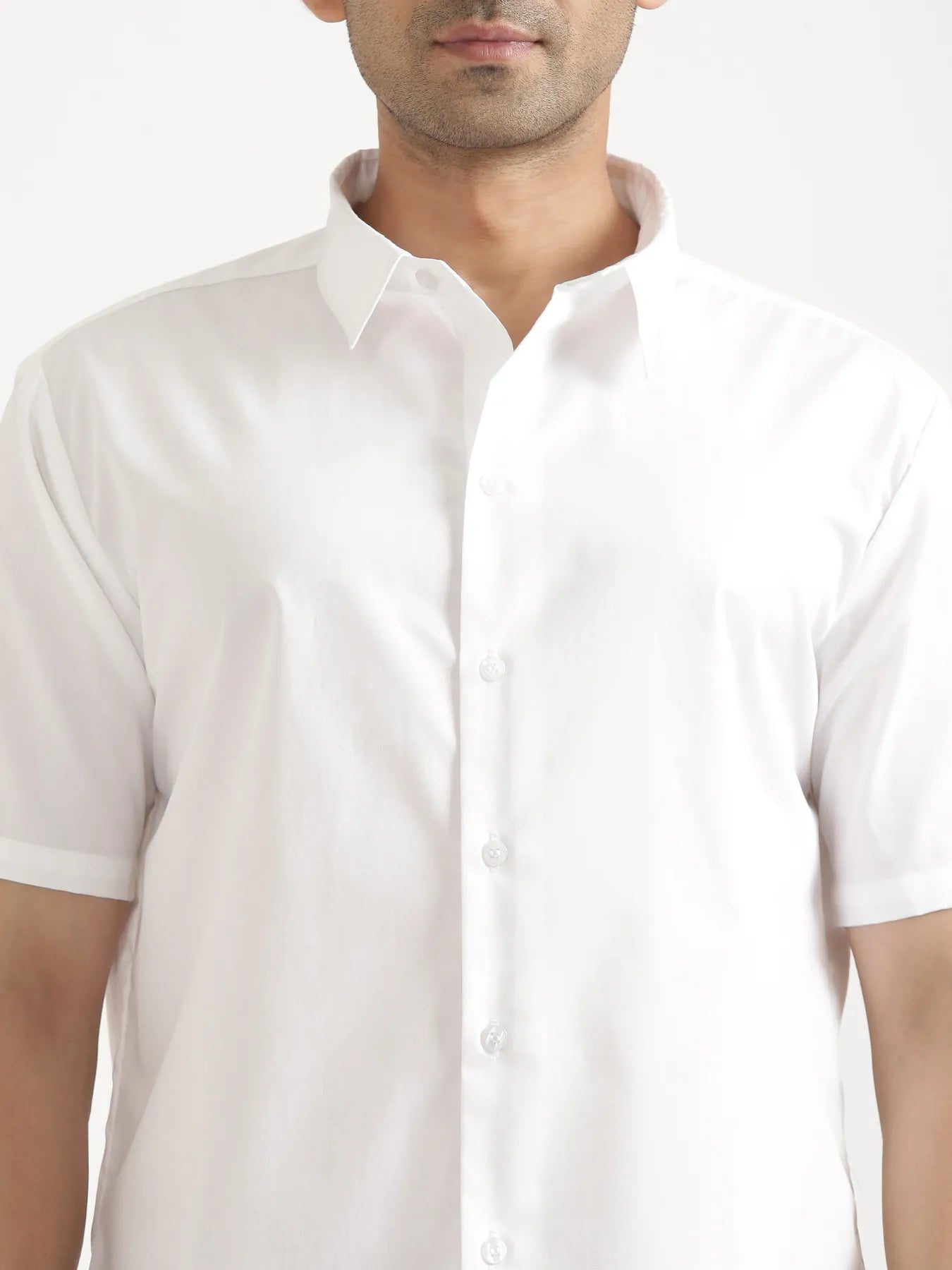 Men White Better Cotton Short Sleeve Shirt