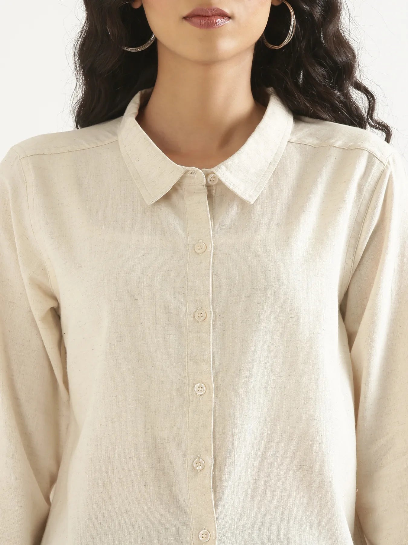 Women Ecru Airy-Linen Shirt