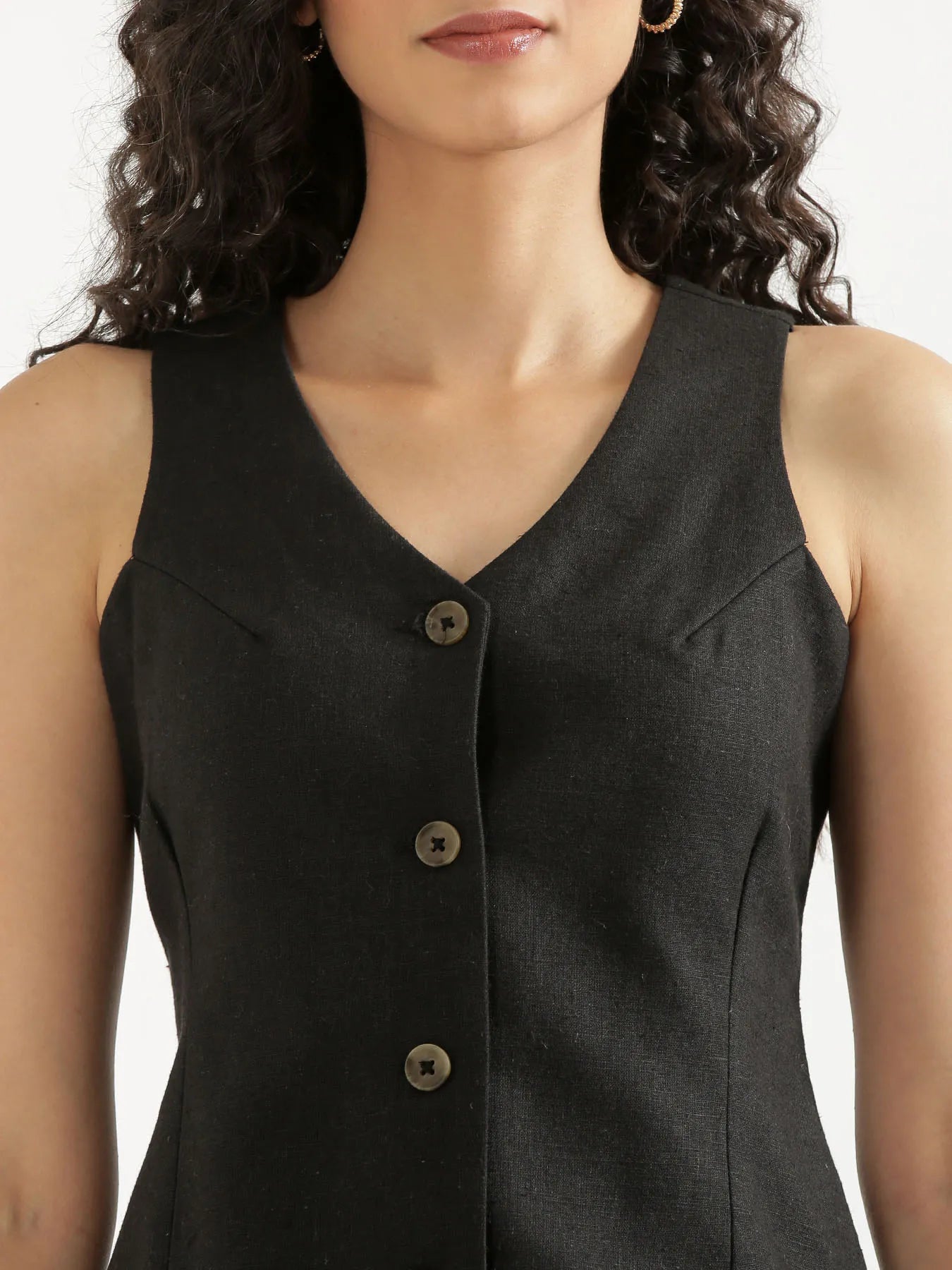 Women Black Waist Coat Co-ord Set