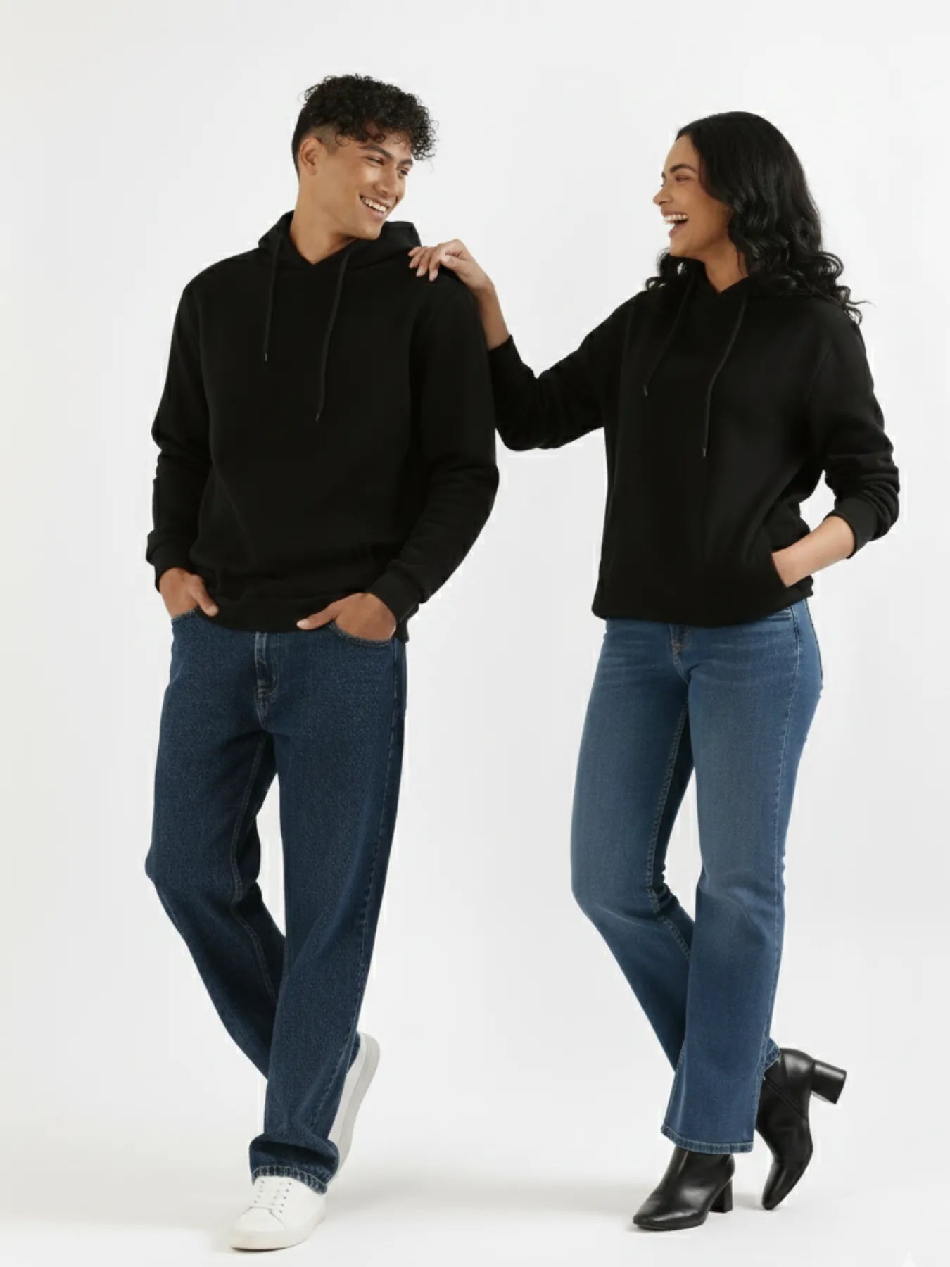 Unisex Black Pullover Fleece Hoodie