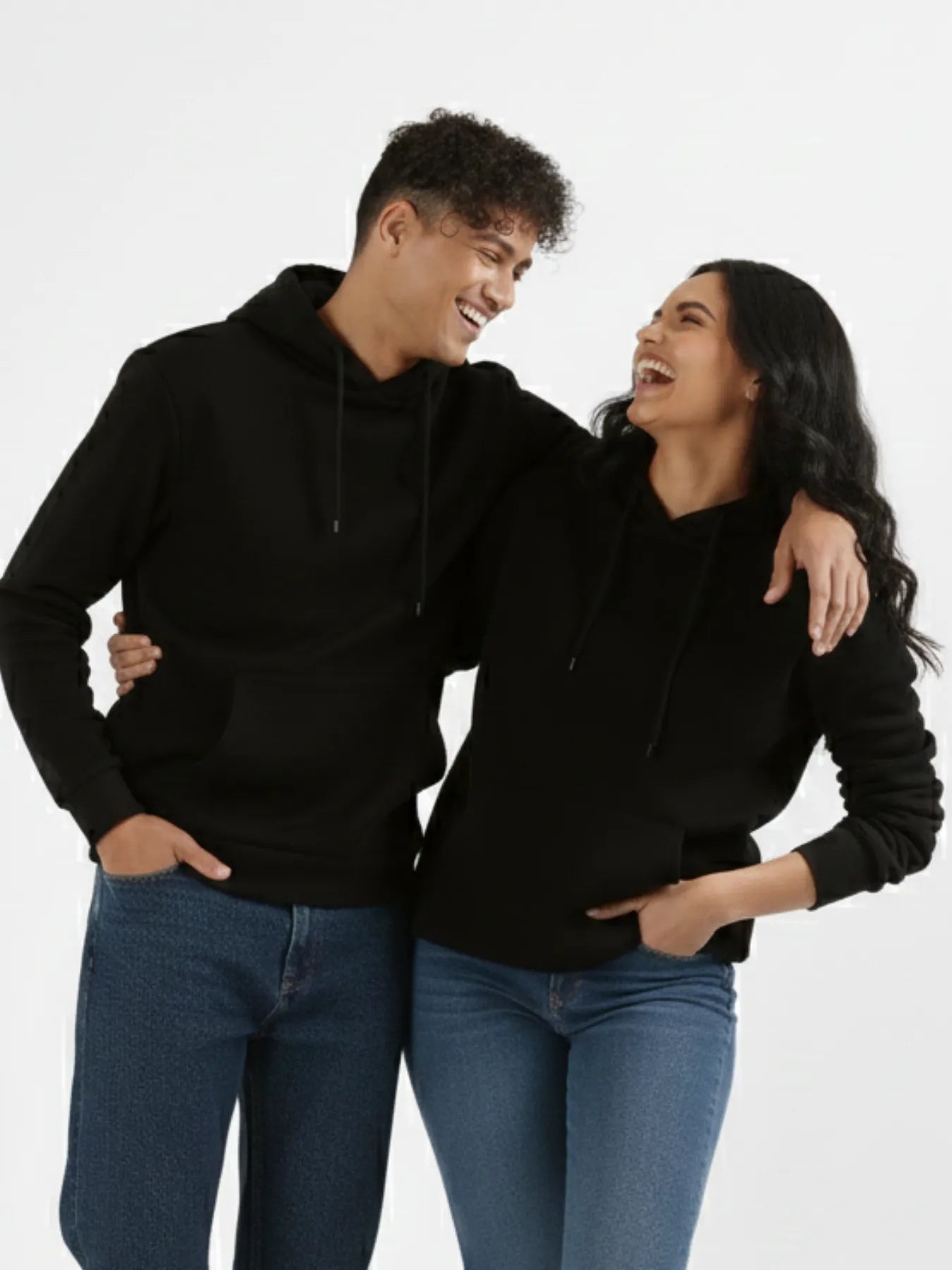 Unisex Black Pullover Fleece Hoodie