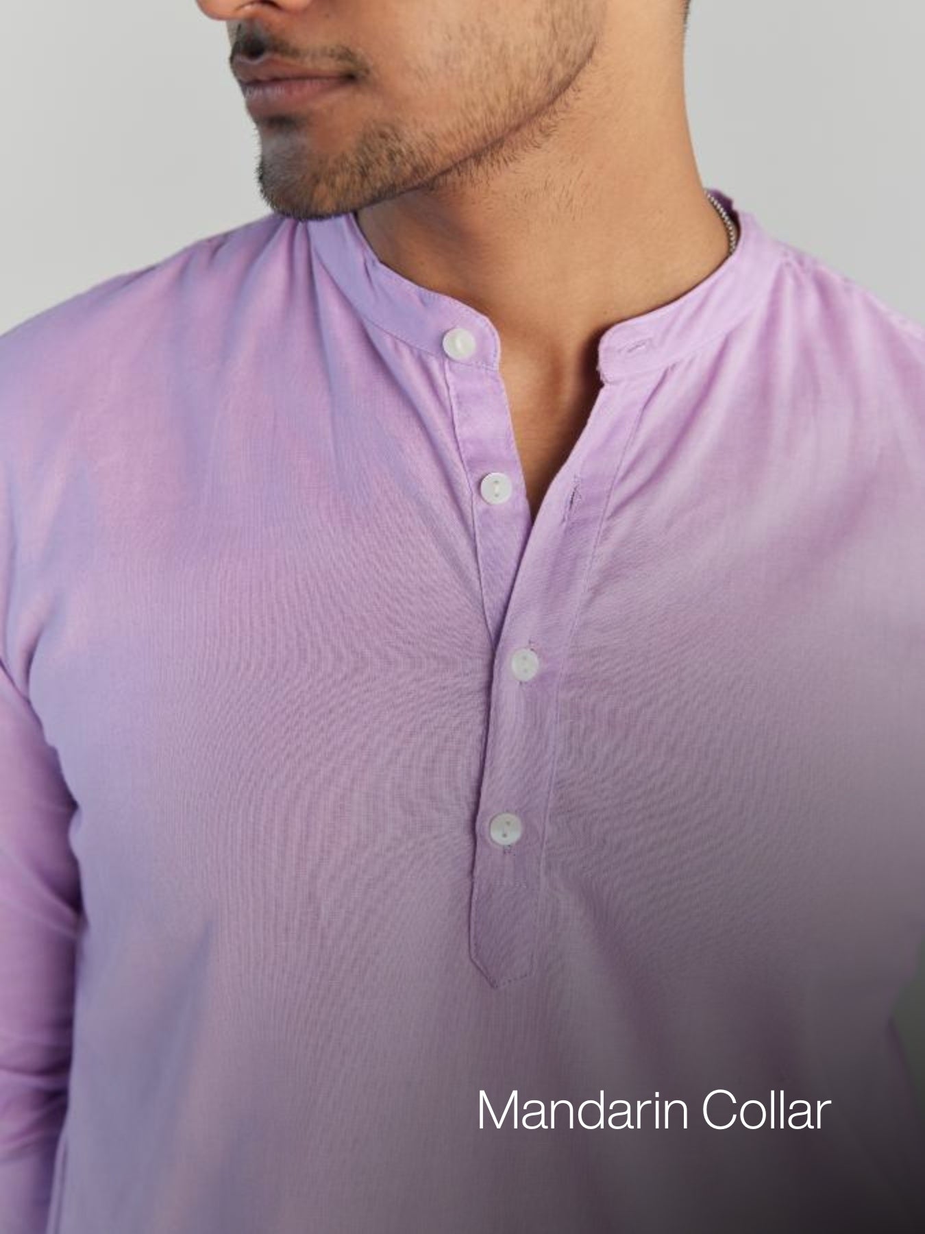 Men Lilac Airy Linen Long Kurta