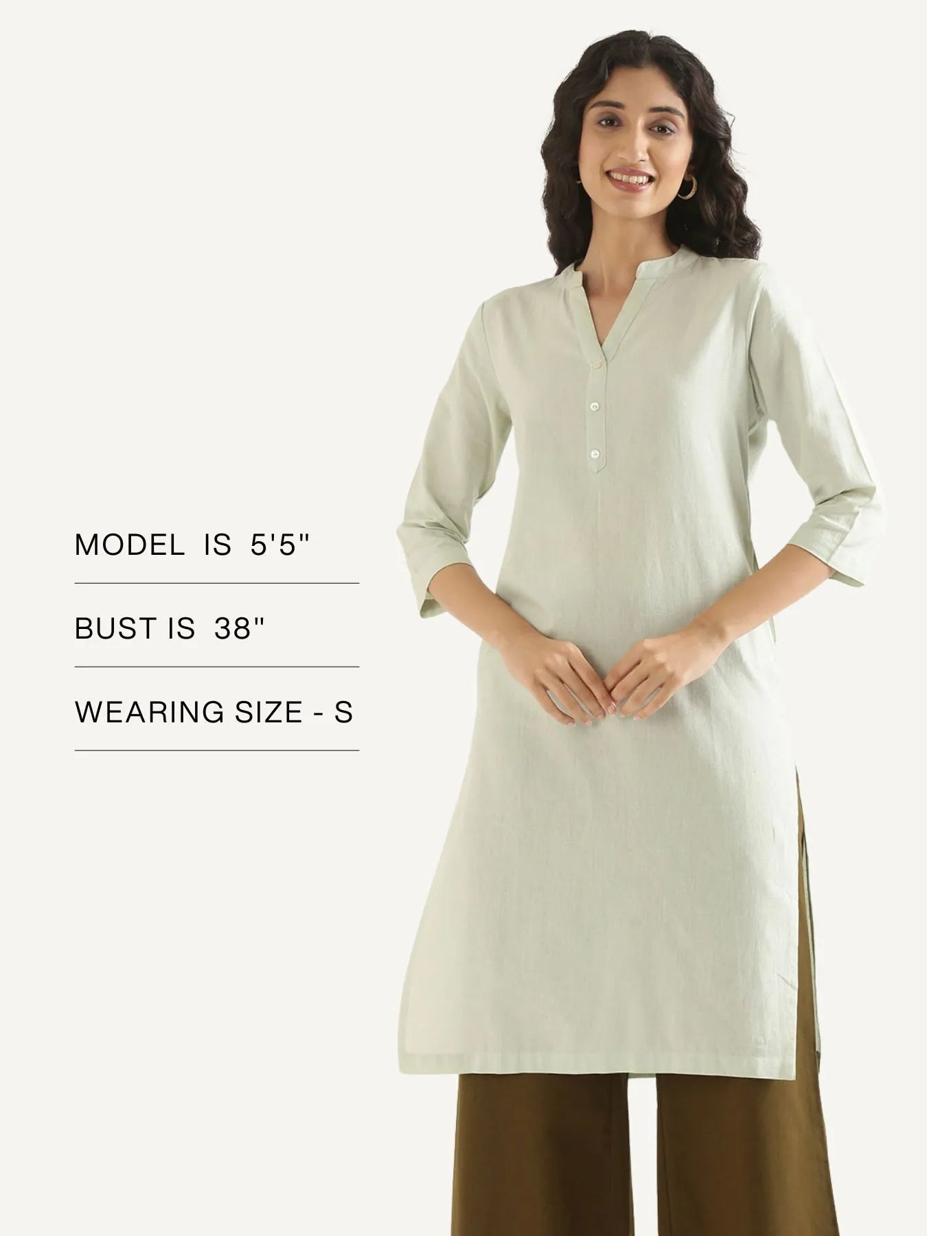 Women Mint Green Airy Linen Long Kurta