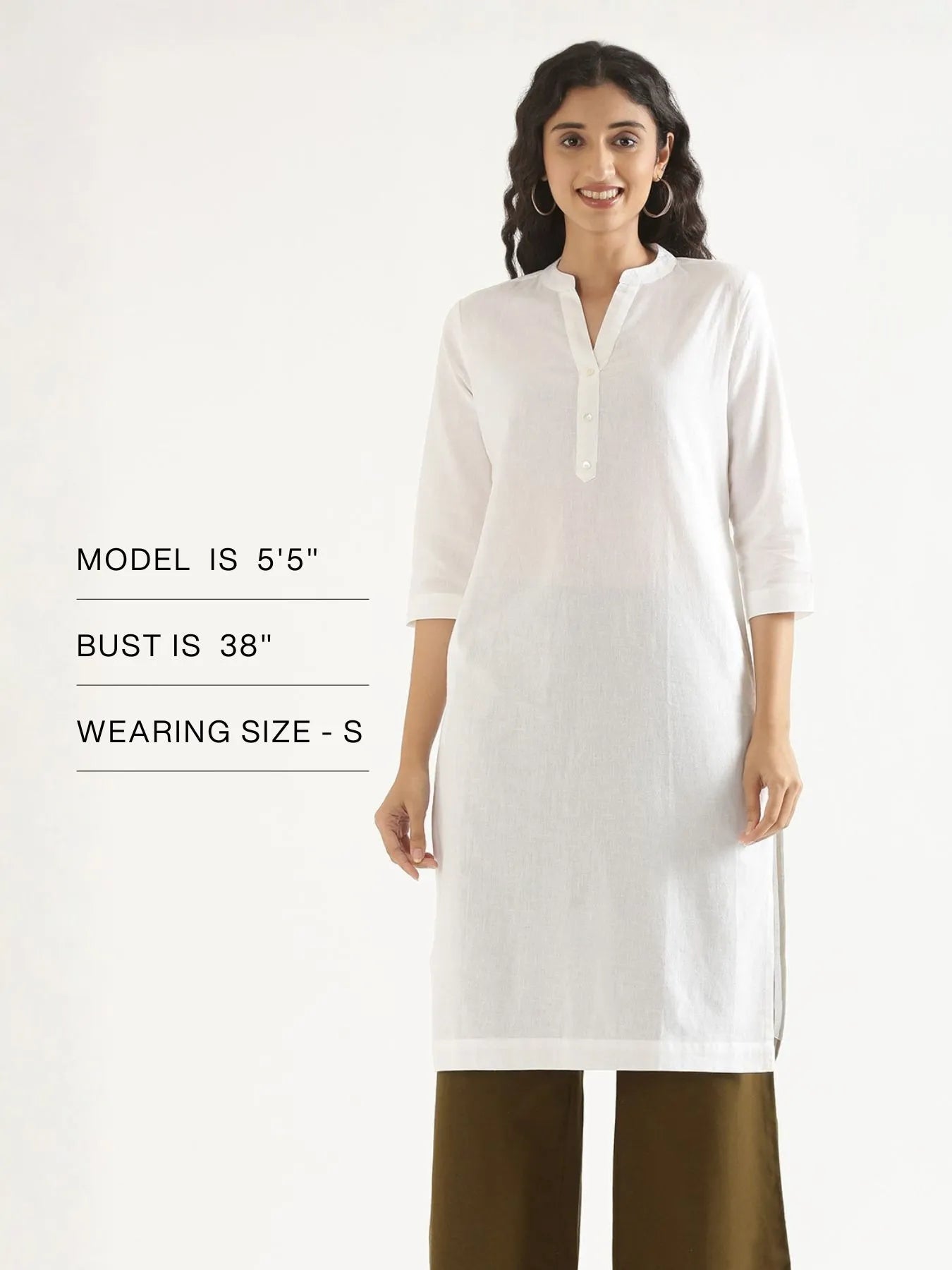 Women White Airy Linen Long Kurta