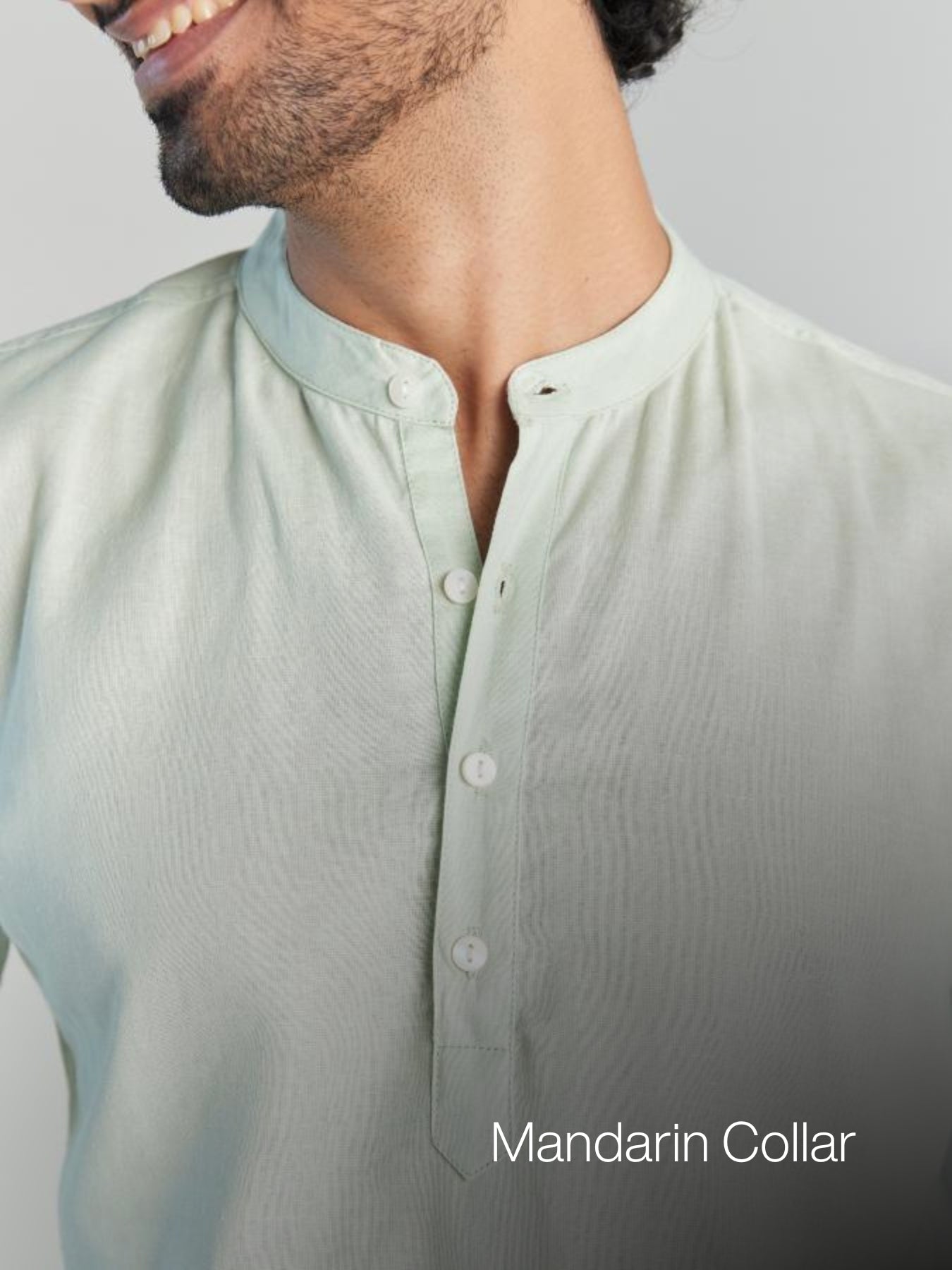 Men Mint Green Airy Linen Long Kurta