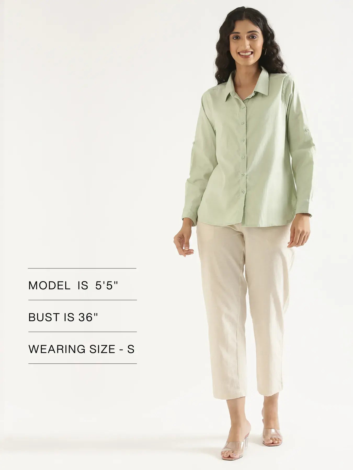Women Mint Green Airy-Linen Shirt