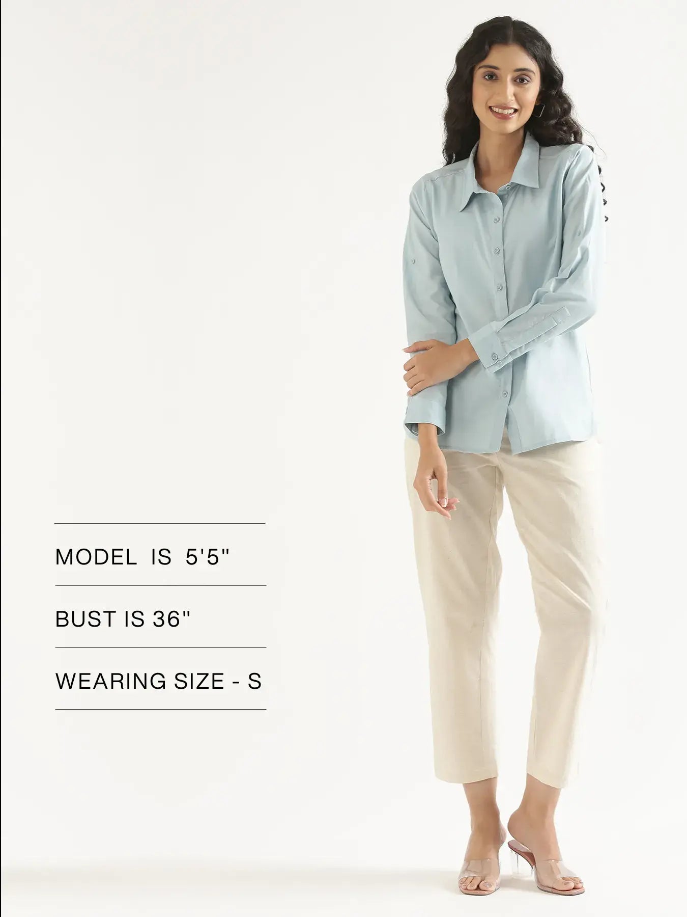 Women Sky Blue Airy-Linen Shirt