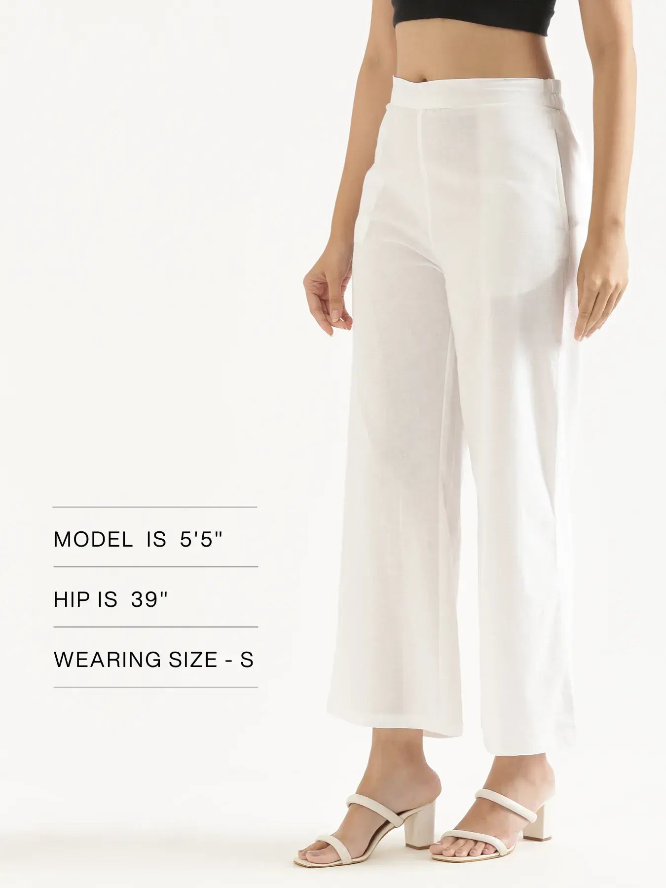 Women White Airy Linen Wide Leg Pant