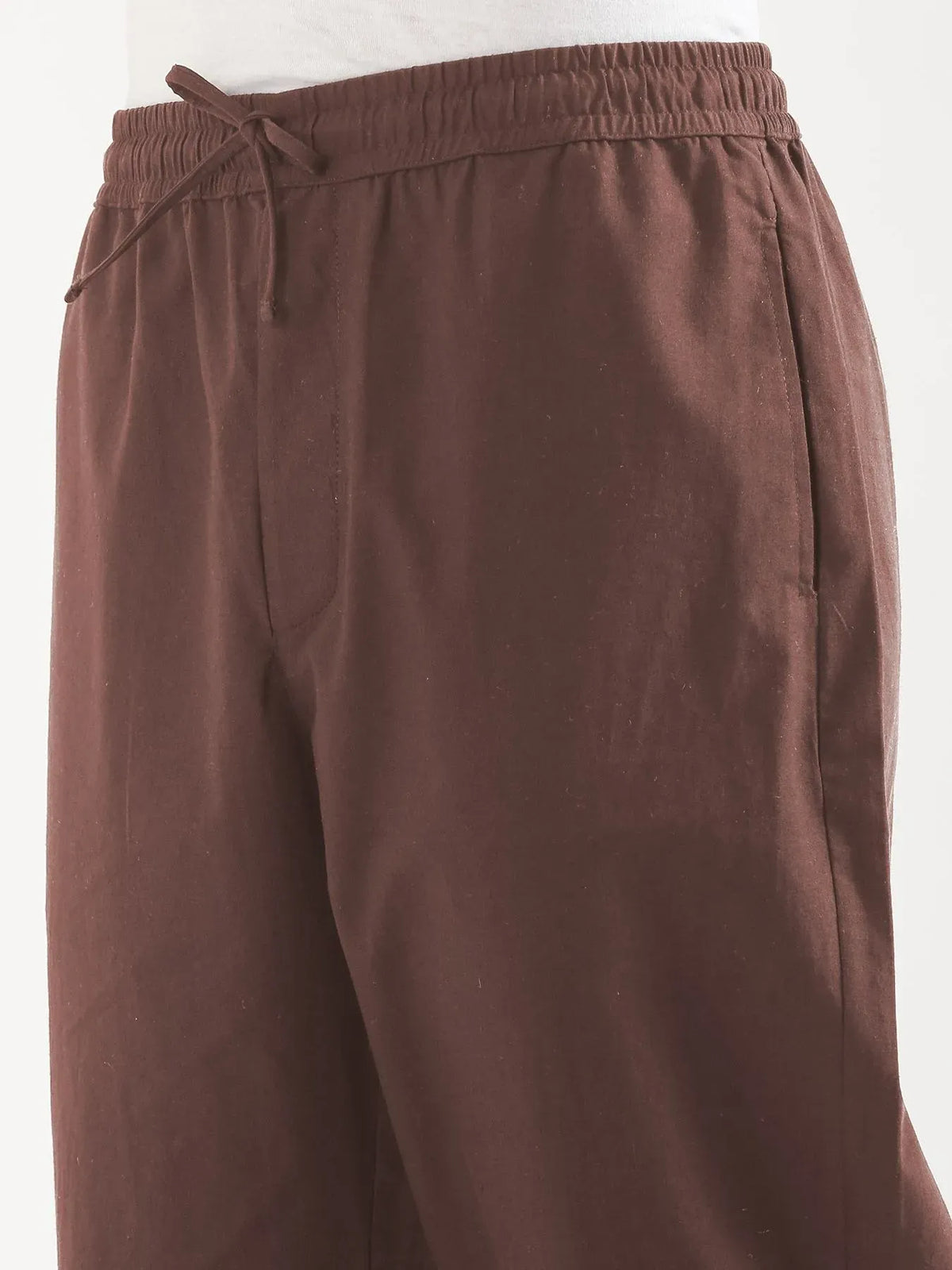 Men Mauve Brown Cotton Pant