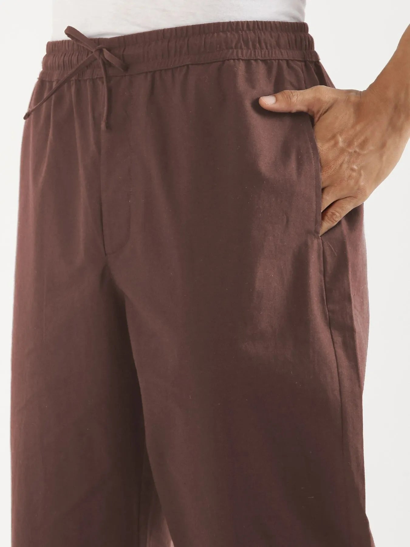 Men Mauve Brown Cotton Pant