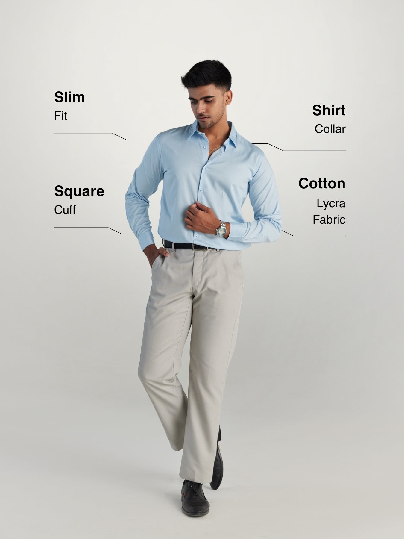 Men Light Blue Formal Shirt