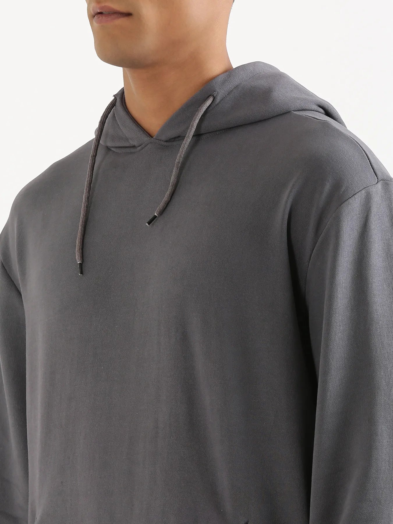 Unisex Grey Pullover Fleece Hoodie