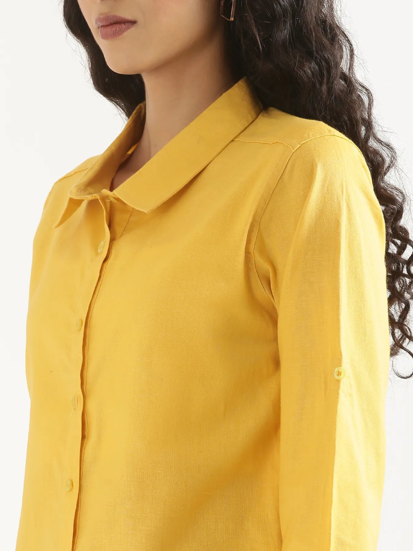 Women Yellow Airy-Linen Shirt