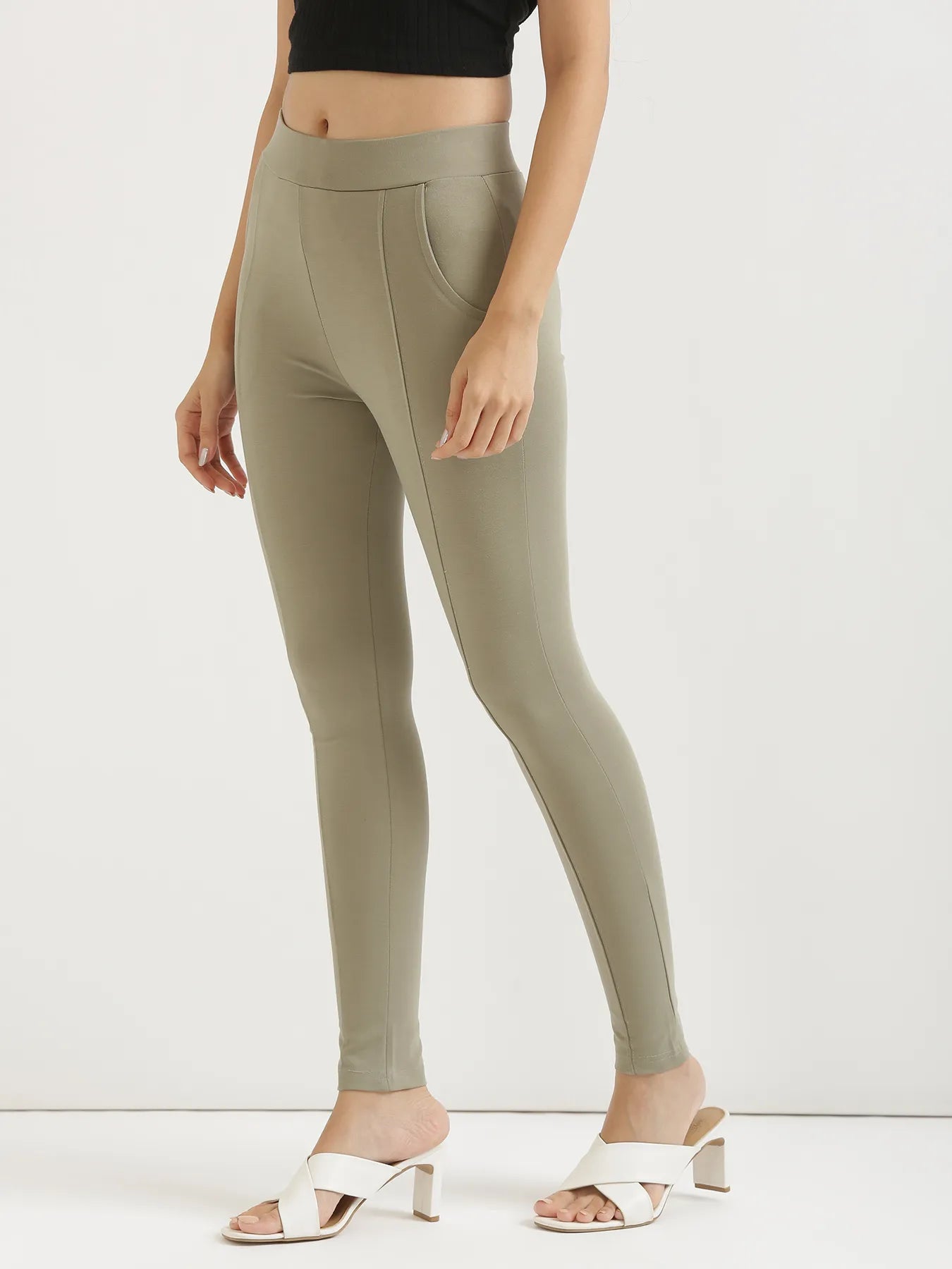 Women Mint Green 4-Way Stretchable Pants