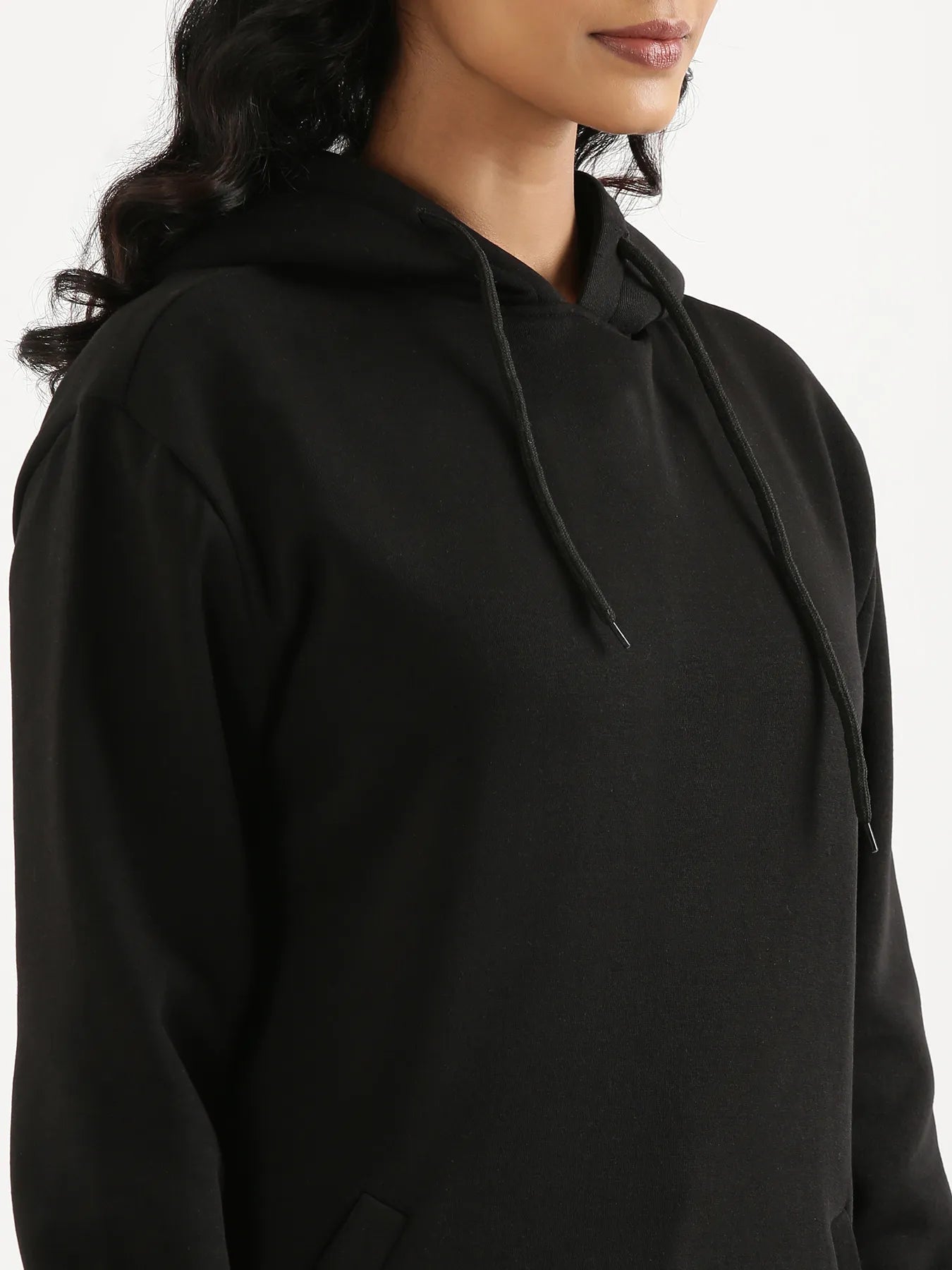 Unisex Black Pullover Fleece Hoodie