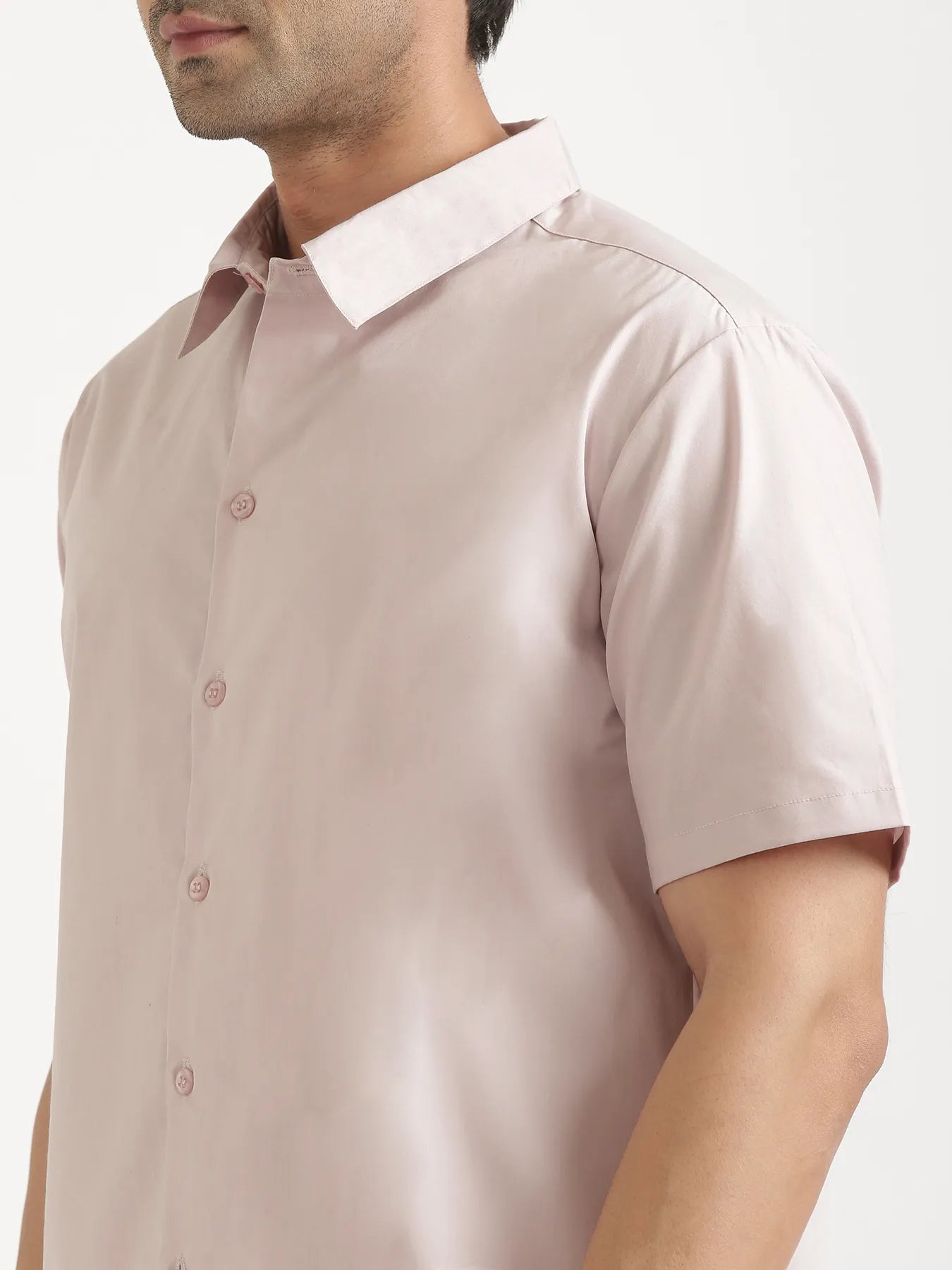 Men Mauve Pink Better Cotton Short Sleeve Shirt