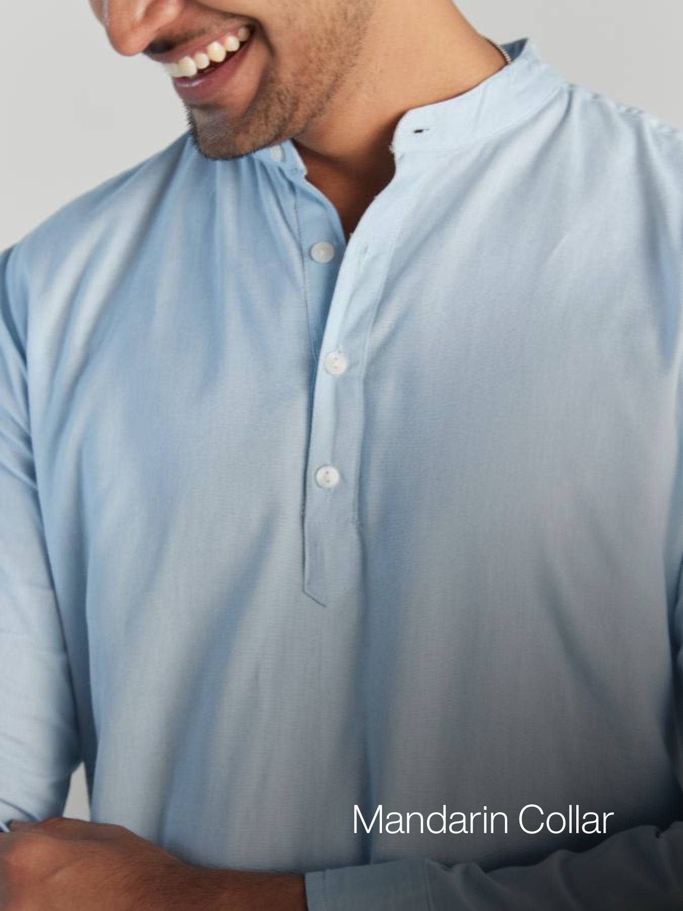 Men Sky Blue Airy Linen Long Kurta