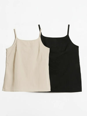Black & Nude Cotton Camisole Top