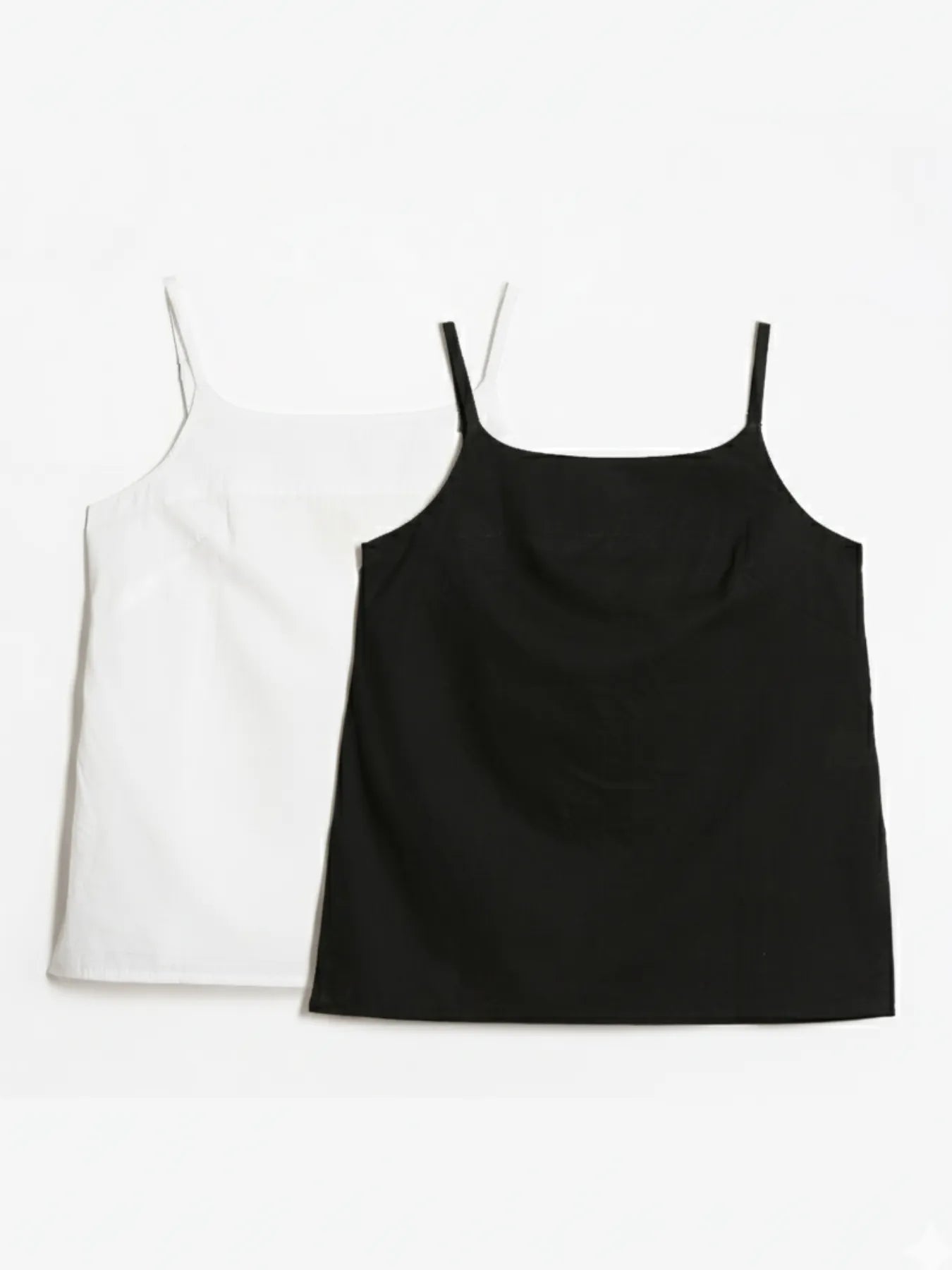 White & Black Cotton Camisole Top