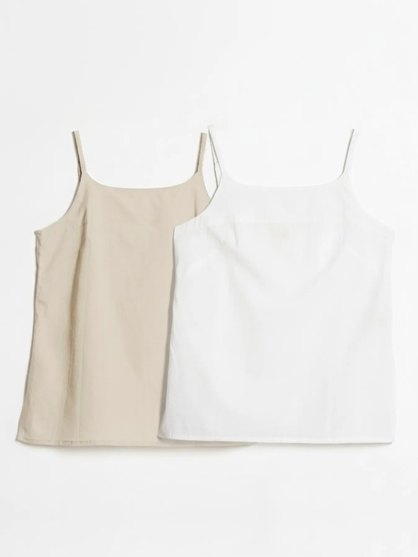 White & Nude Cotton Camisole Top
