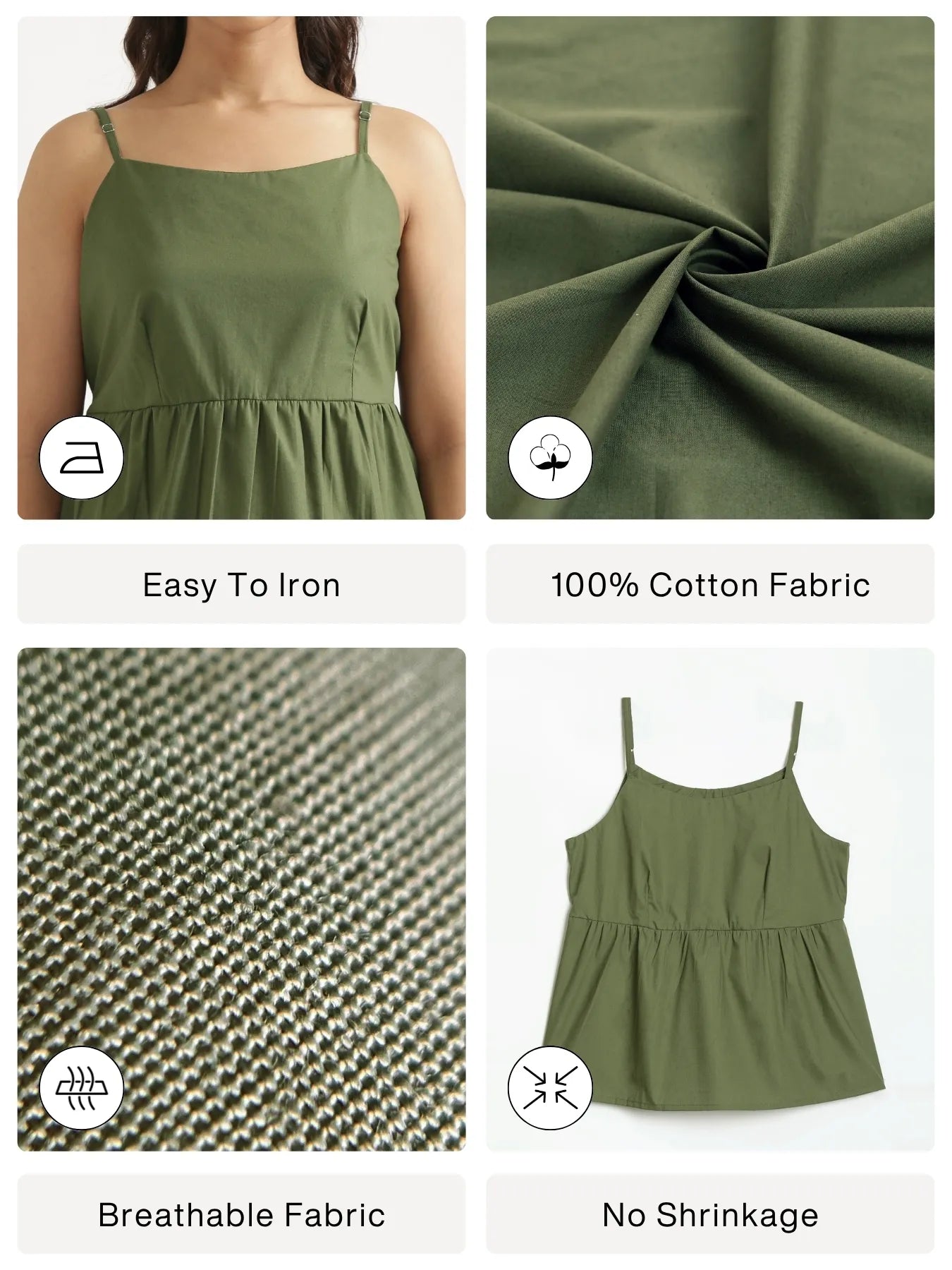 Women Forest Green Better Cotton Peplum Top