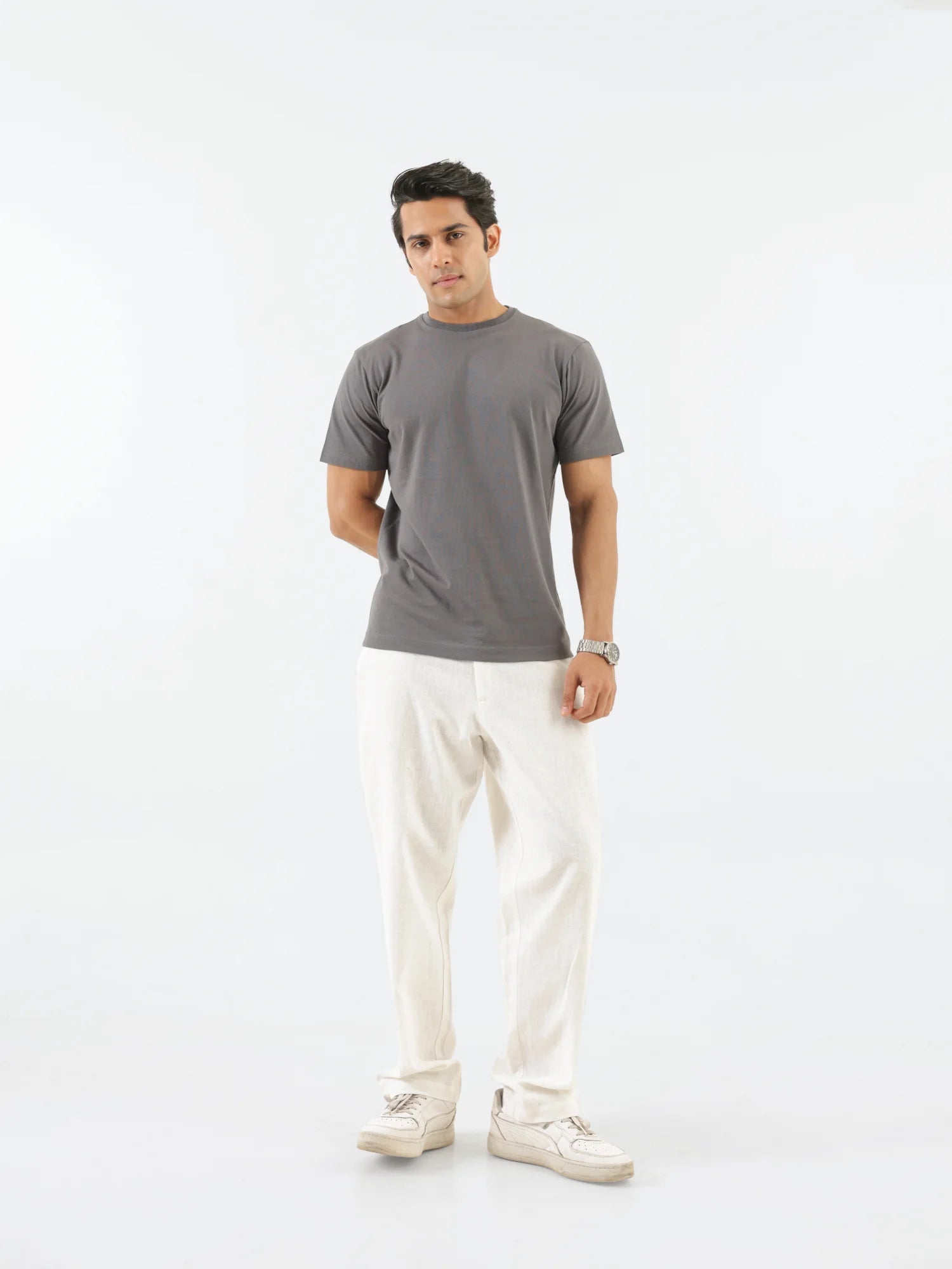 Men German Grey Round Neck T-shirt
