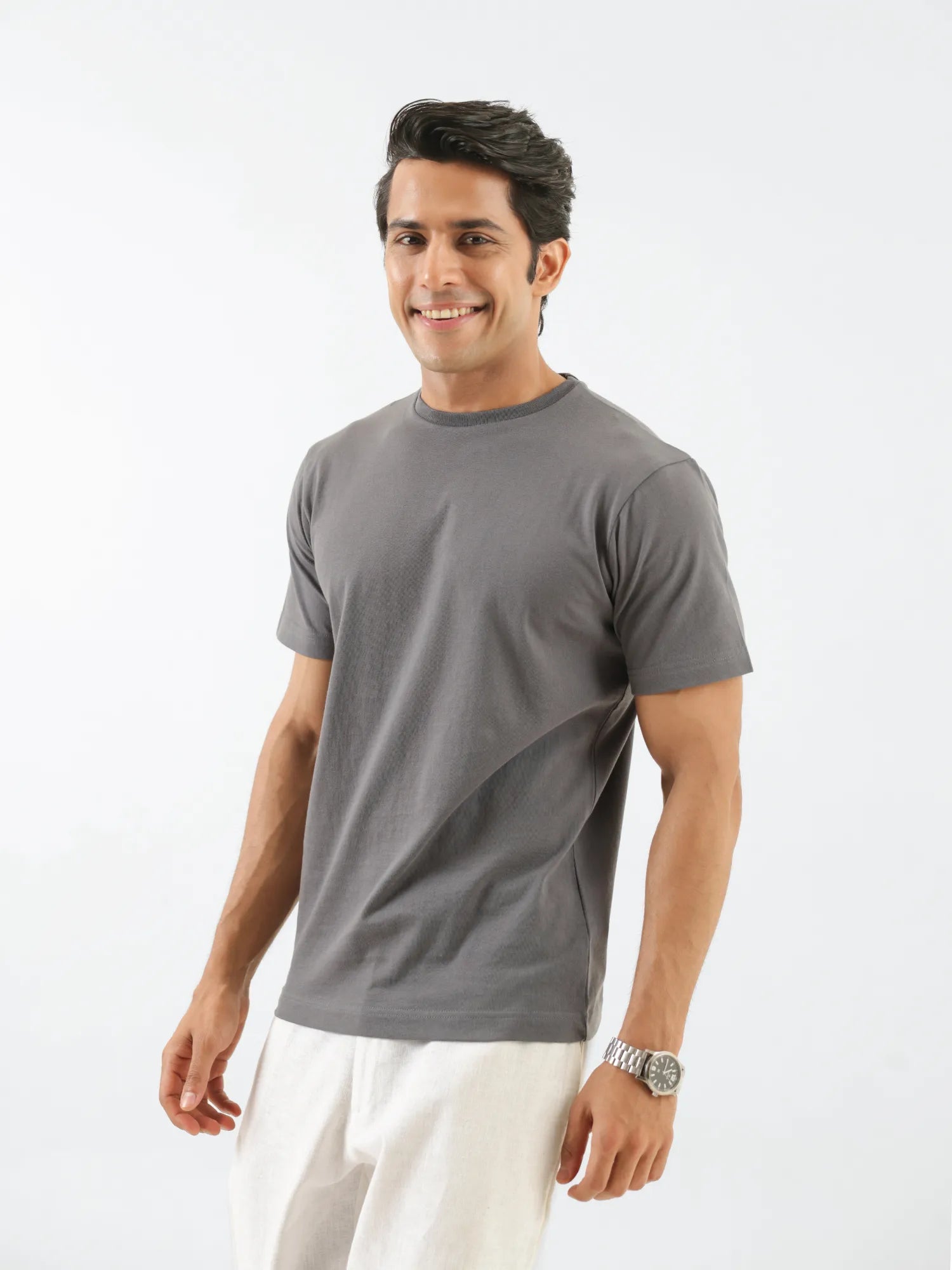 Men German Grey Round Neck T-shirt