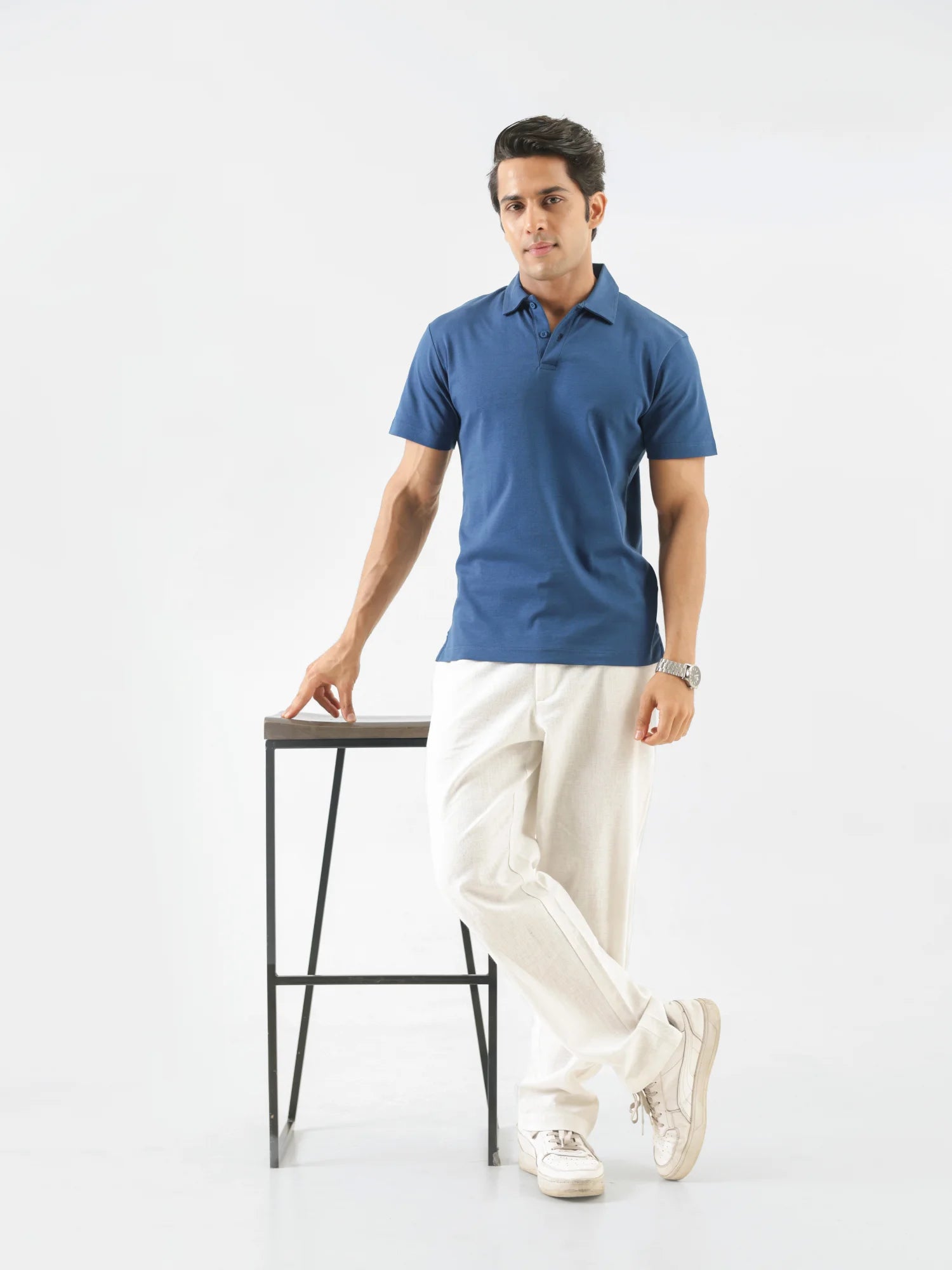Men Midnight Blue Polo T-shirt